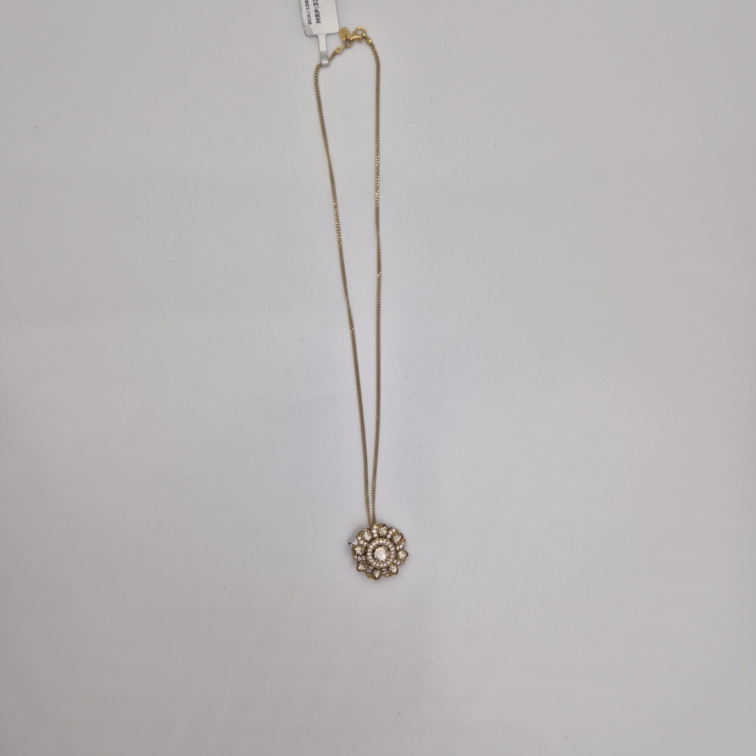 Vintage Floral Sparkle Pendant Necklace