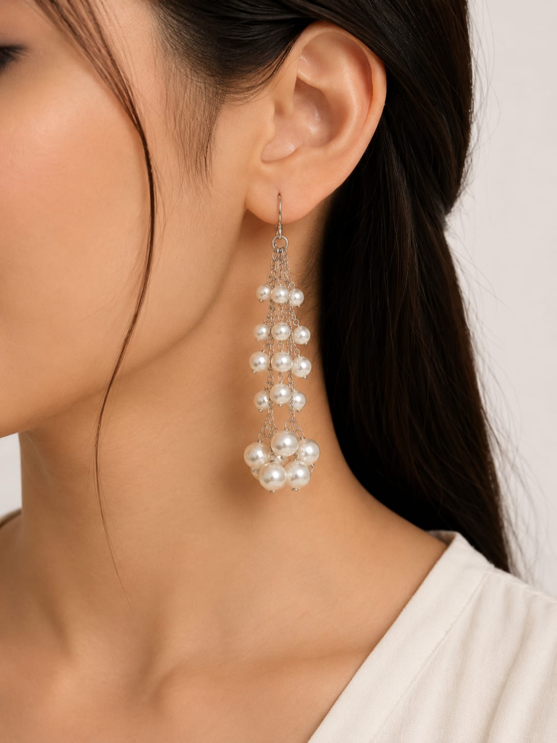 Pearl Cascade Chandelier Earrings