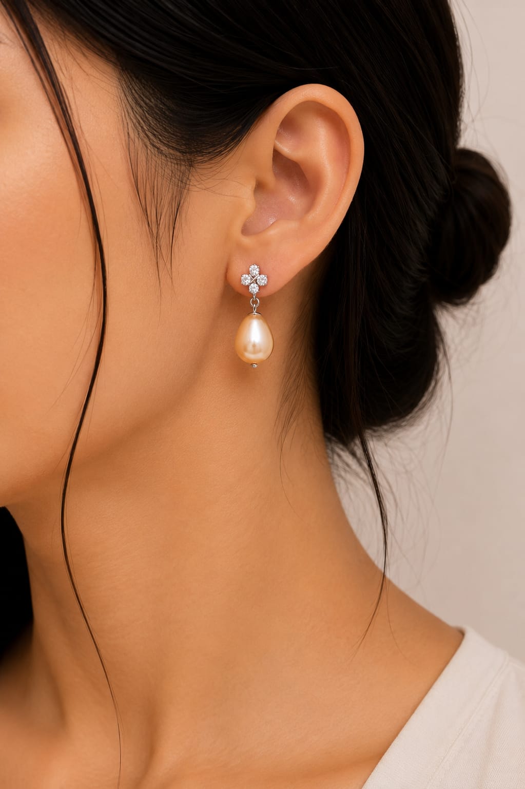Golden Glow Pearl Earrings