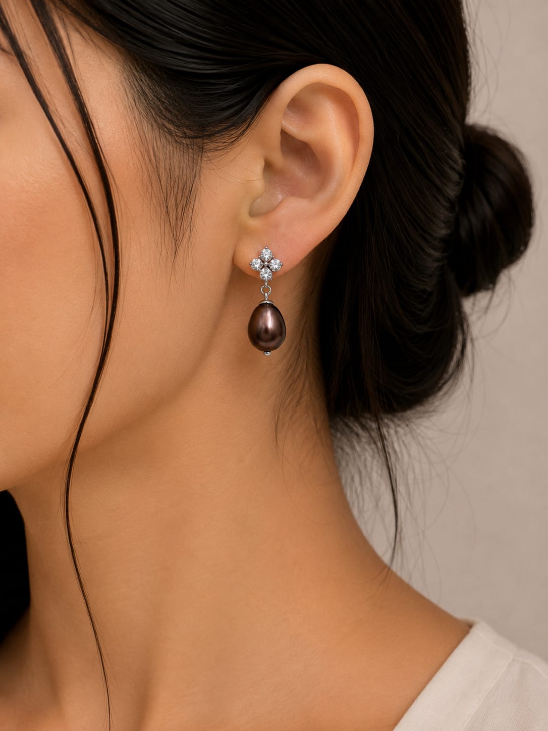 Mocha Pearl Sparkle Earrings