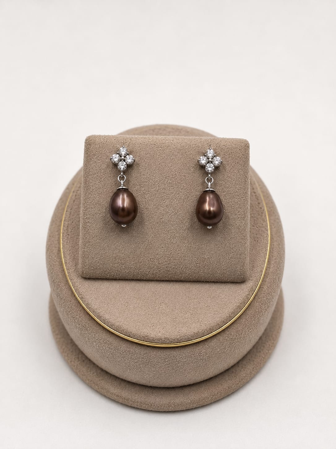 Mocha Pearl Sparkle Earrings