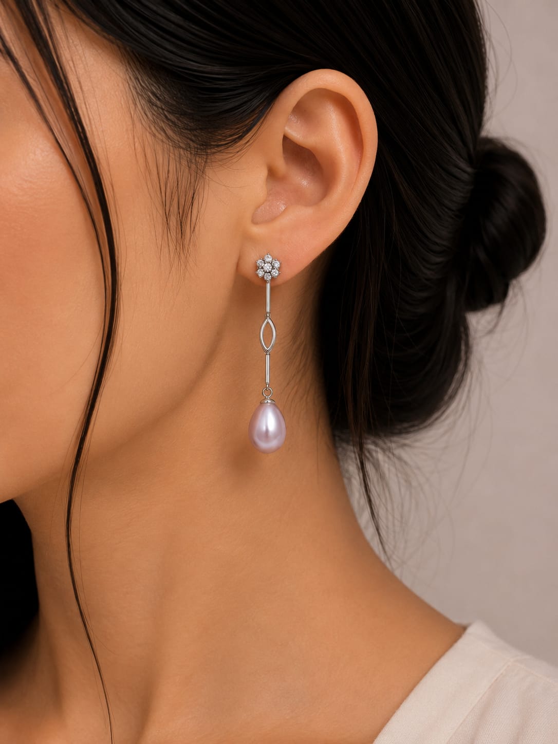Blush Pearl Grace Drop Earrings