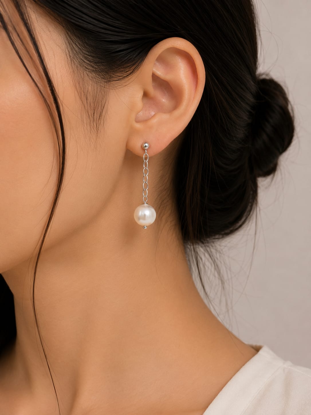 Classic Pearl Chain Drop Earrings