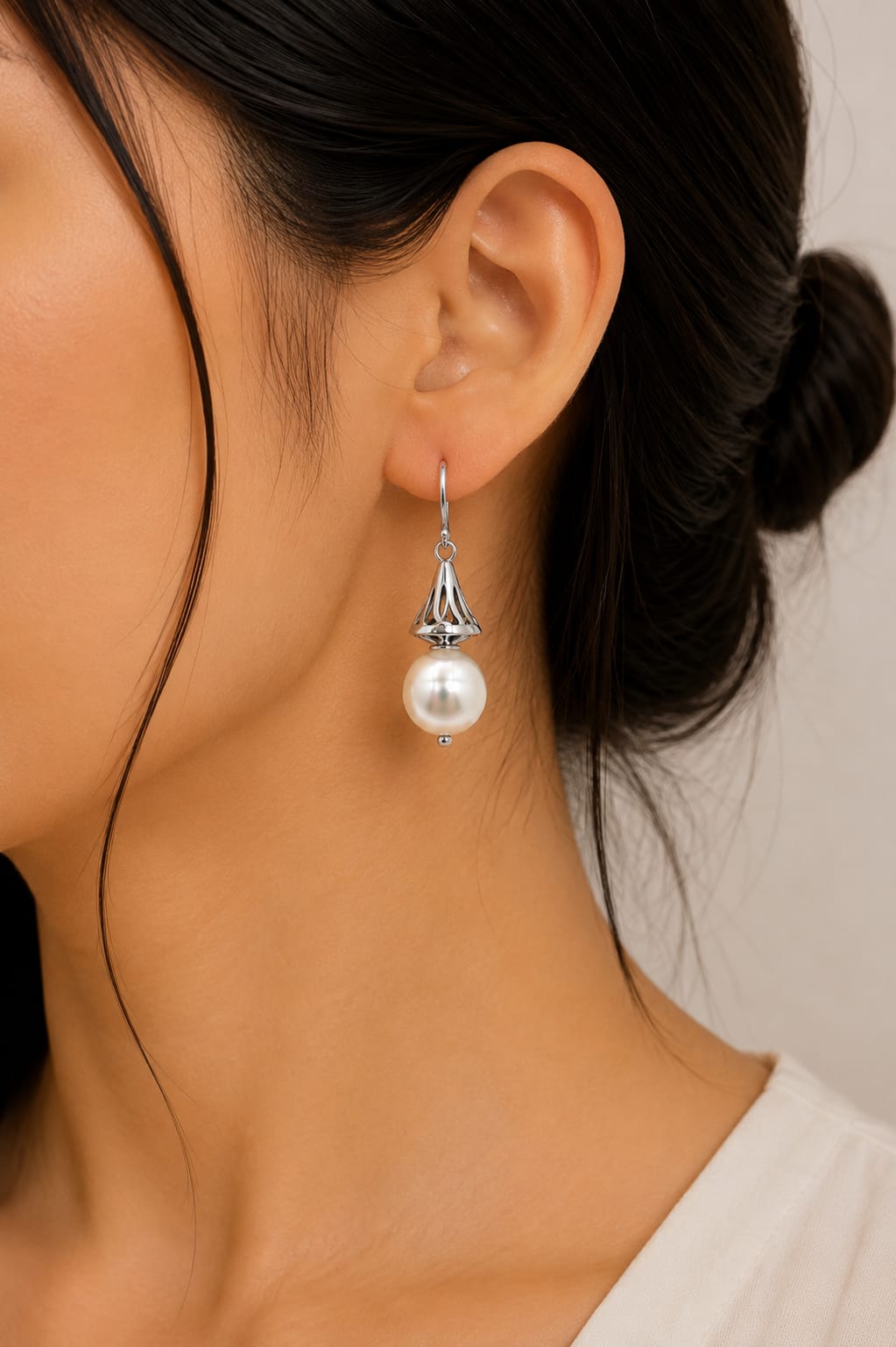 Shri Modi Jewellers - Royal Pearl Dome Earrings