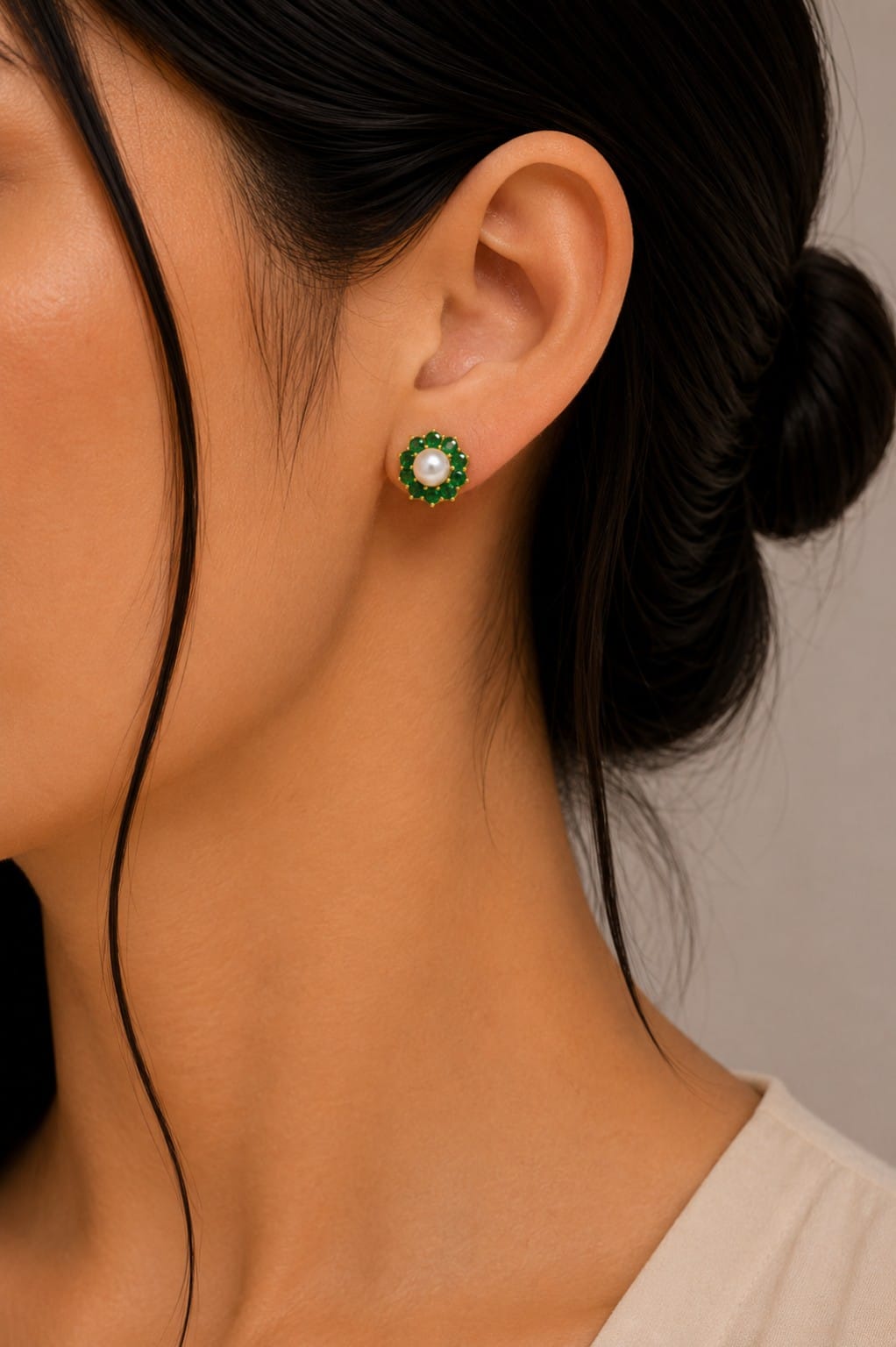 Regal Ruby Halo Stud Earrings