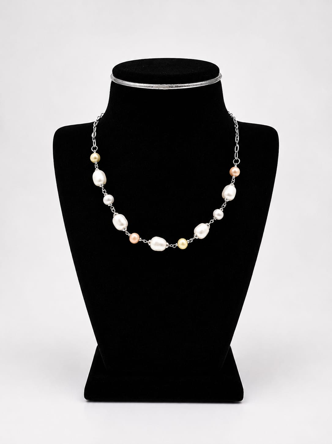 Shri Modi Jewellers - Minimal Floating Pearl 925 Sterling Silver Necklace