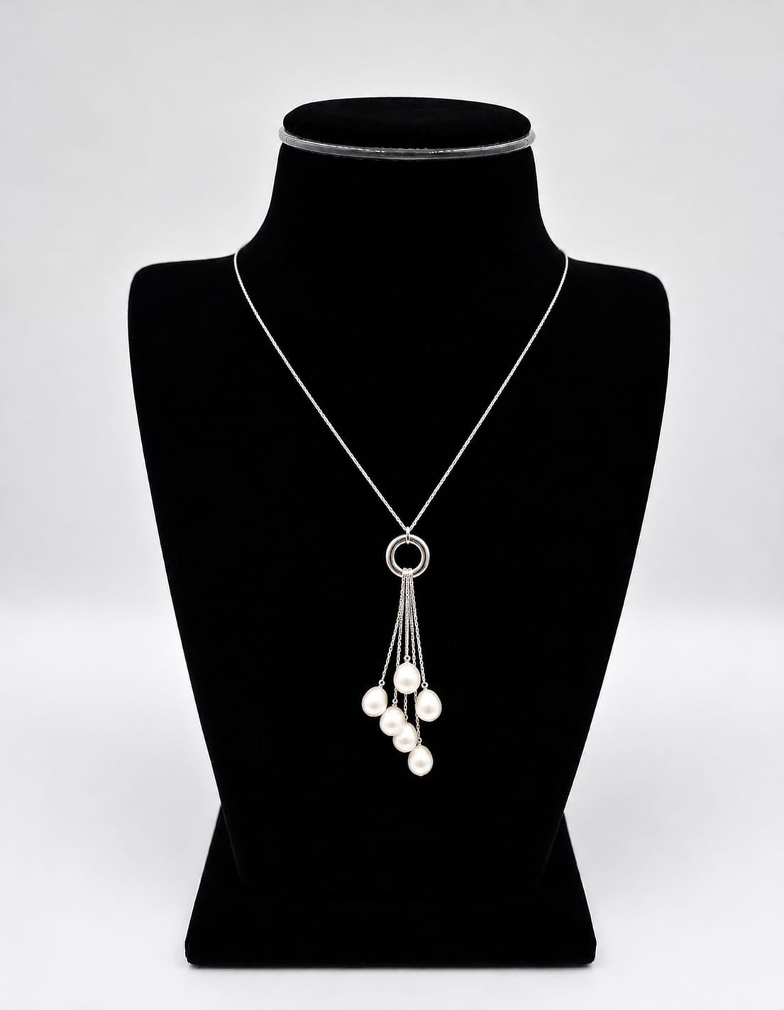 Shri Modi Jewellers - Pearl Tassel Pendant 925 Pure Sterling Silver Necklace