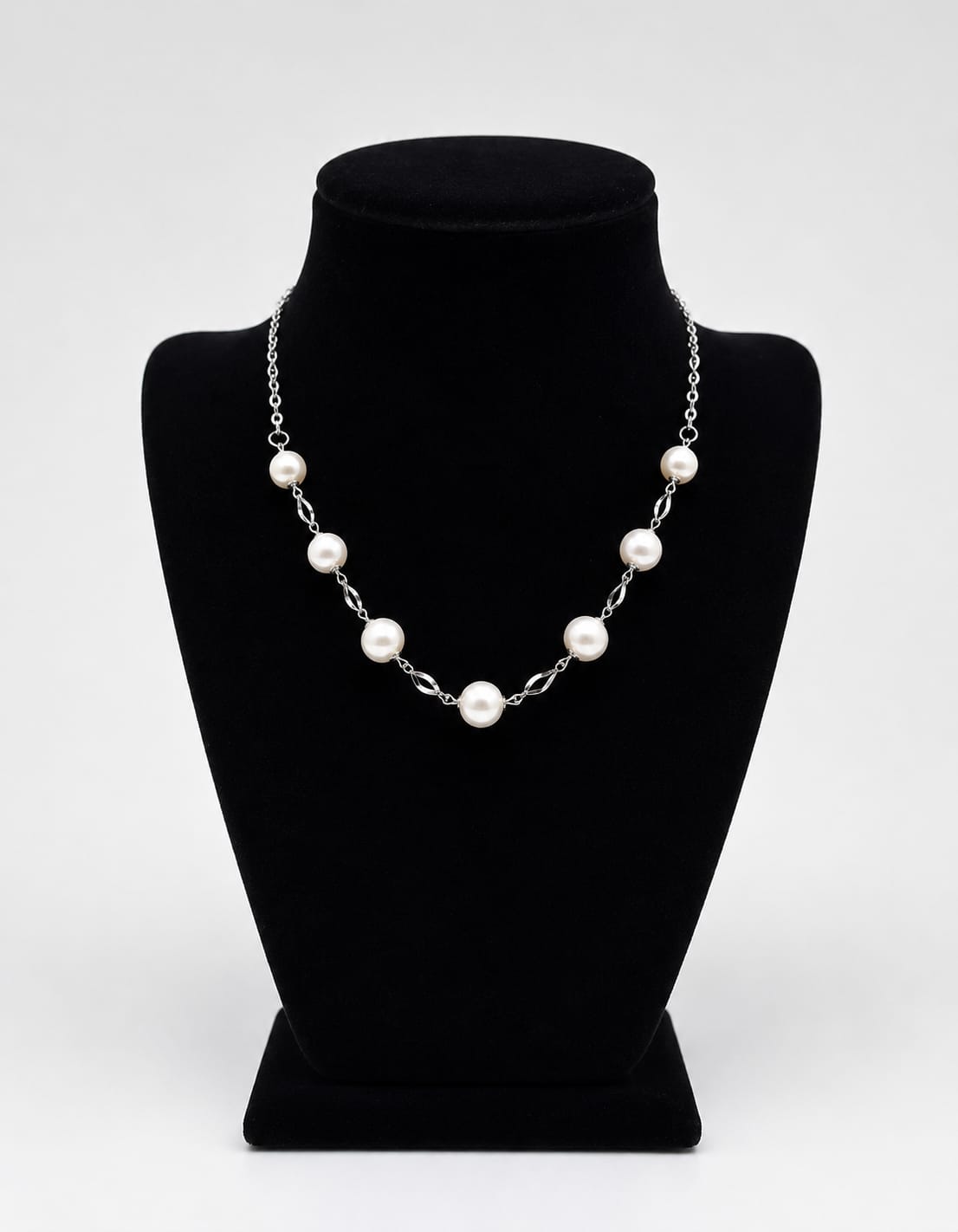 Shri Modi Jewellers - Royal Pearl Link 925 Pure Sterling Silver Necklace