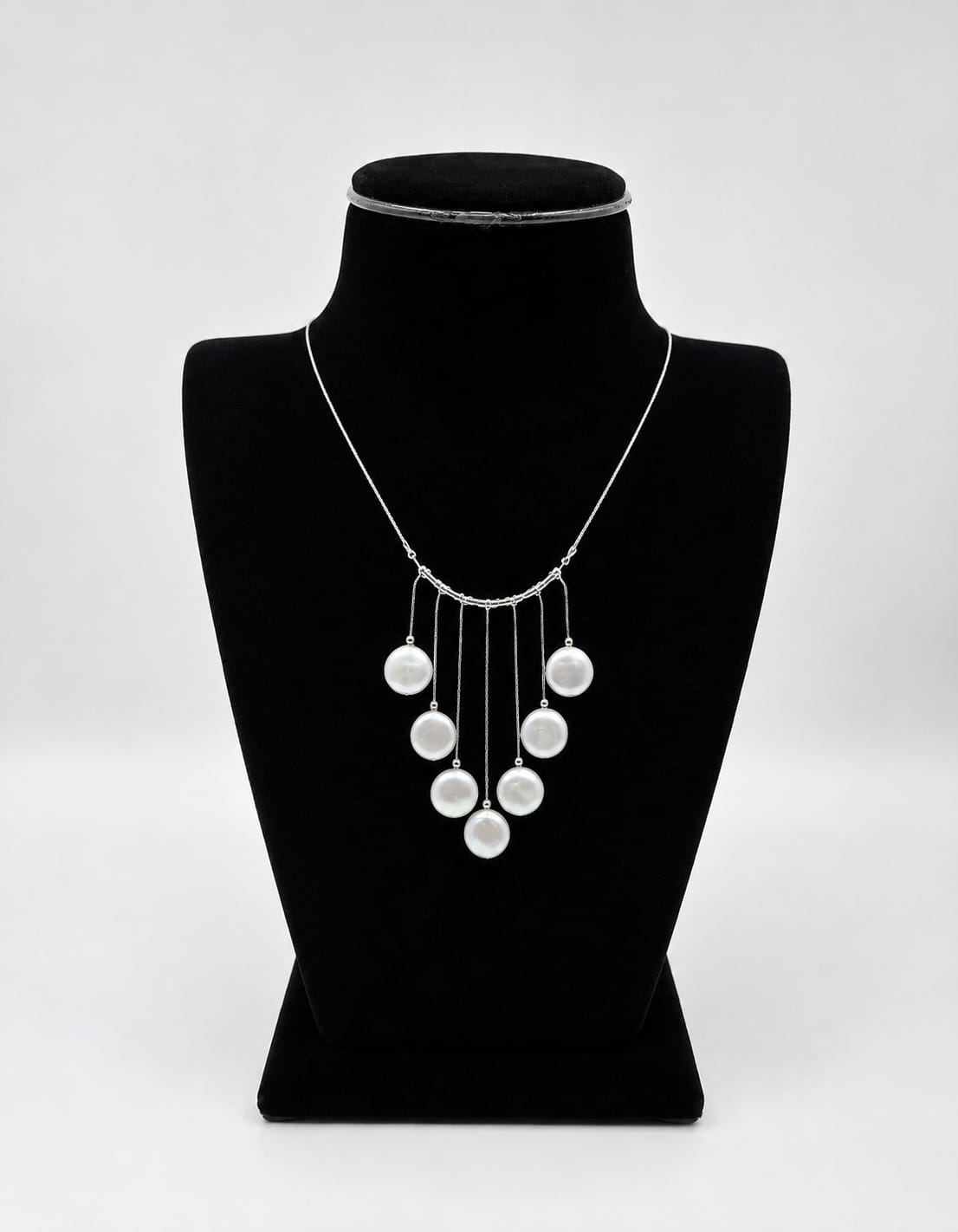 Shri Modi Jewellers - Luxury Pearl Drop 925 Pure Sterling Silver Statement Necklace