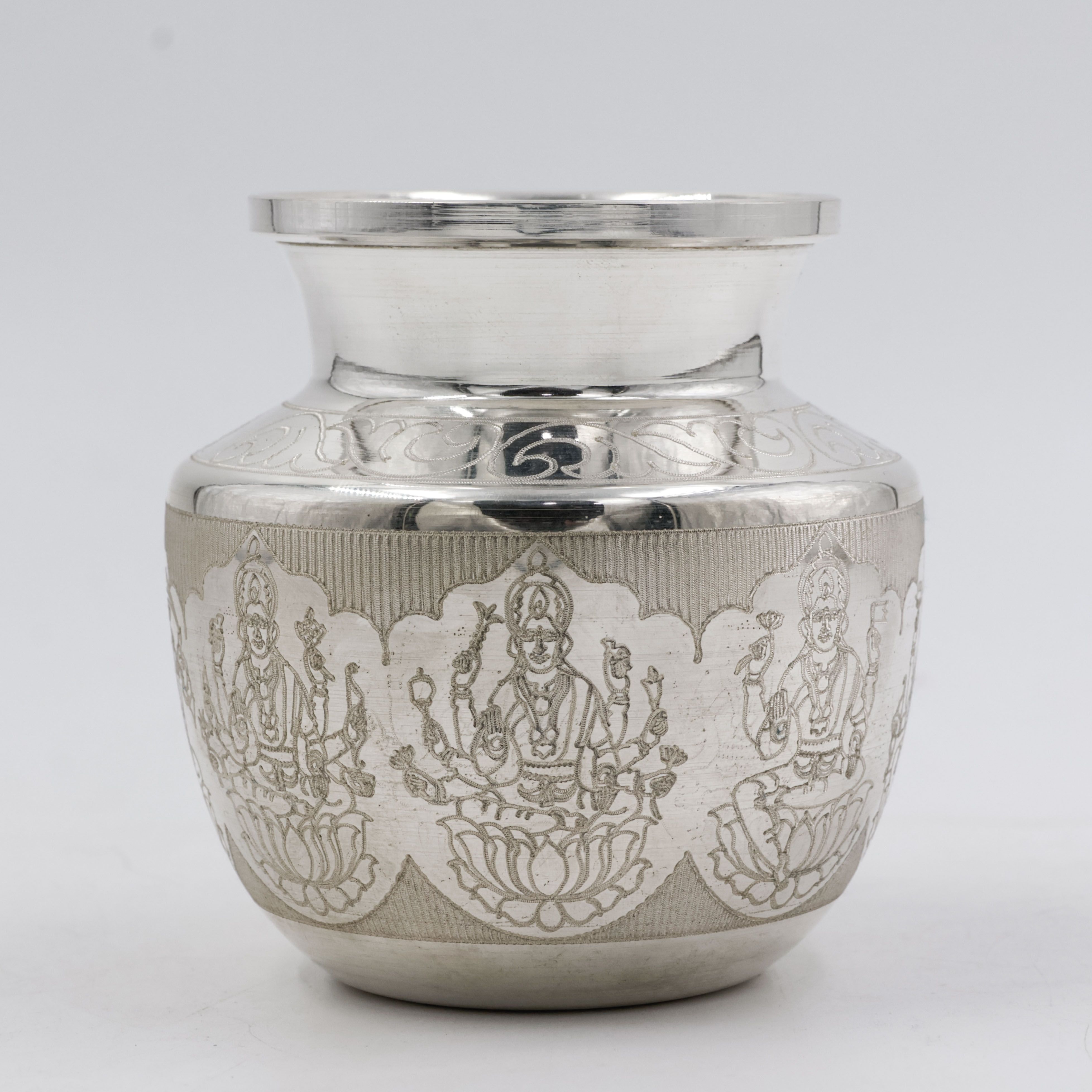 Silver Chembu With C-n-c Design And Engraving near me in Hyderabad