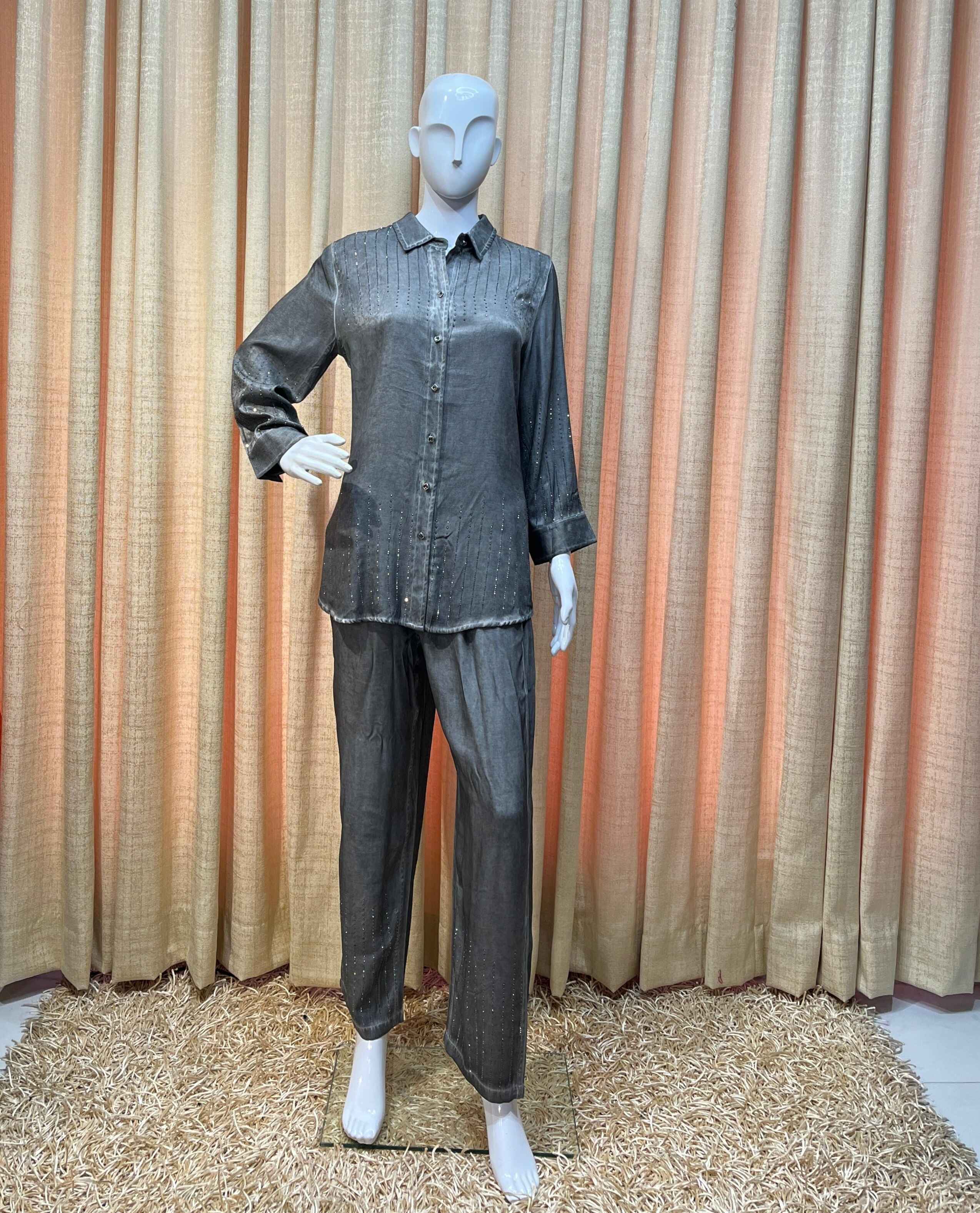 Oracle by Manusri - Charcoal Grey Coord Set