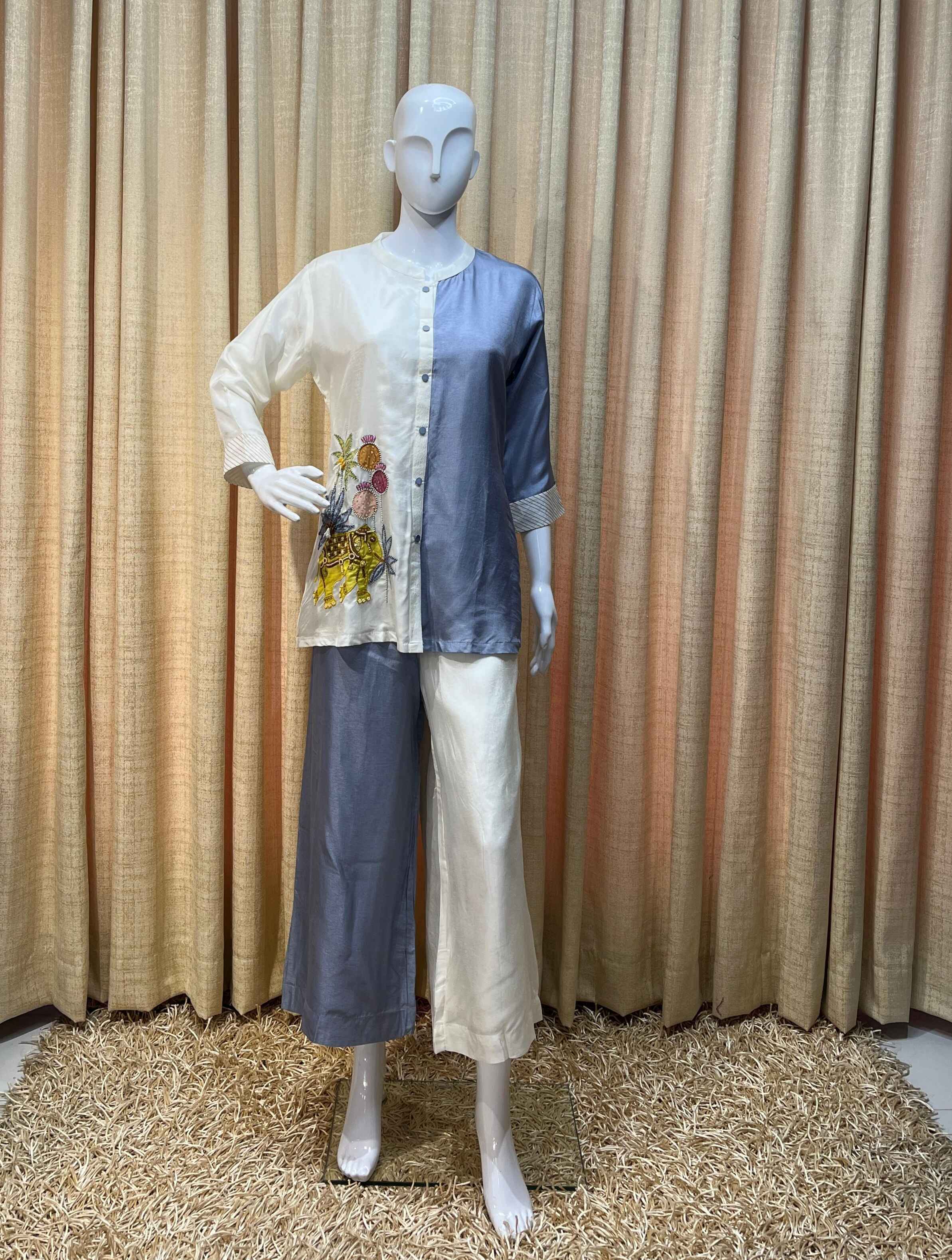 Oracle by Manusri - Dual Tone Embroidered Coord Set