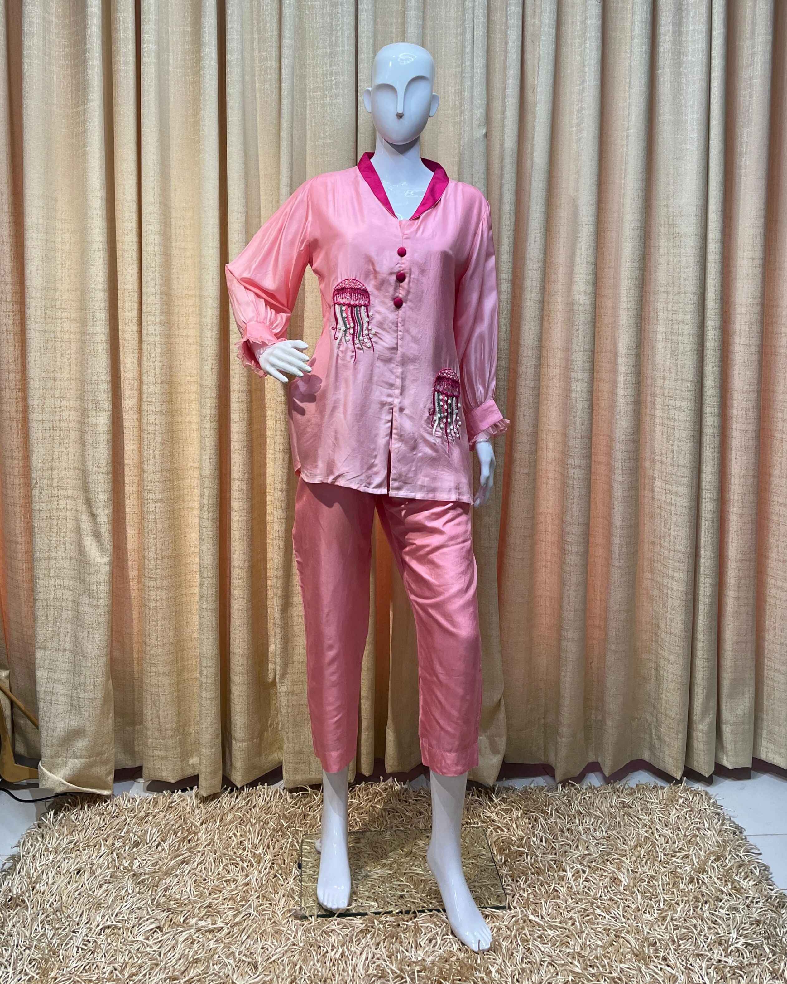 Oracle by Manusri - Pink Embroidered Coord Set