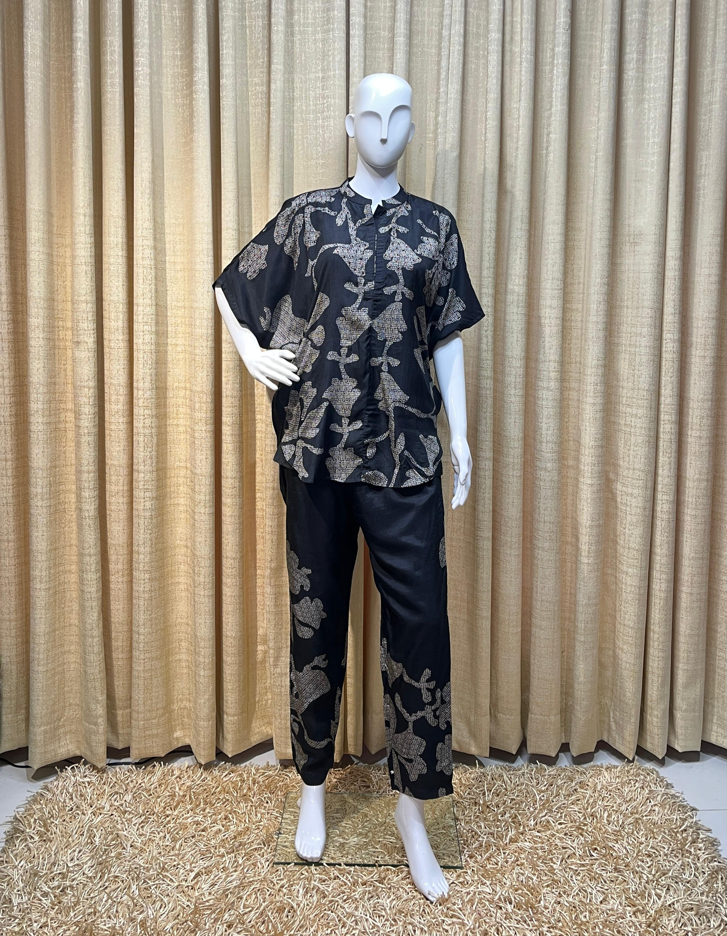 Oracle by Manusri - Black and Gold Floral Co-ord Set