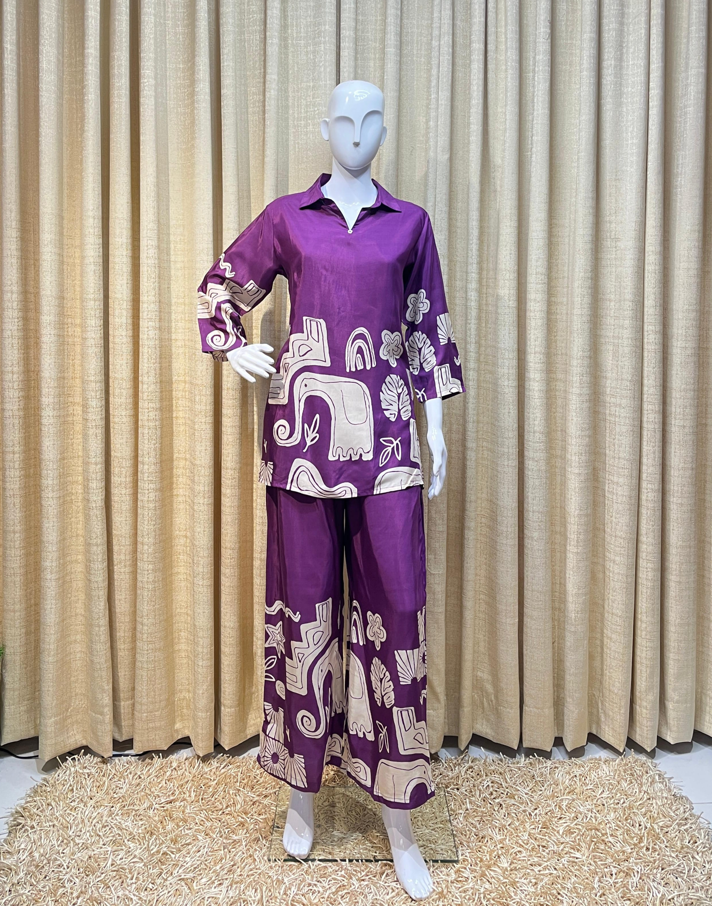 Oracle by Manusri - Amethyst Tribal Print Co-ord Set
