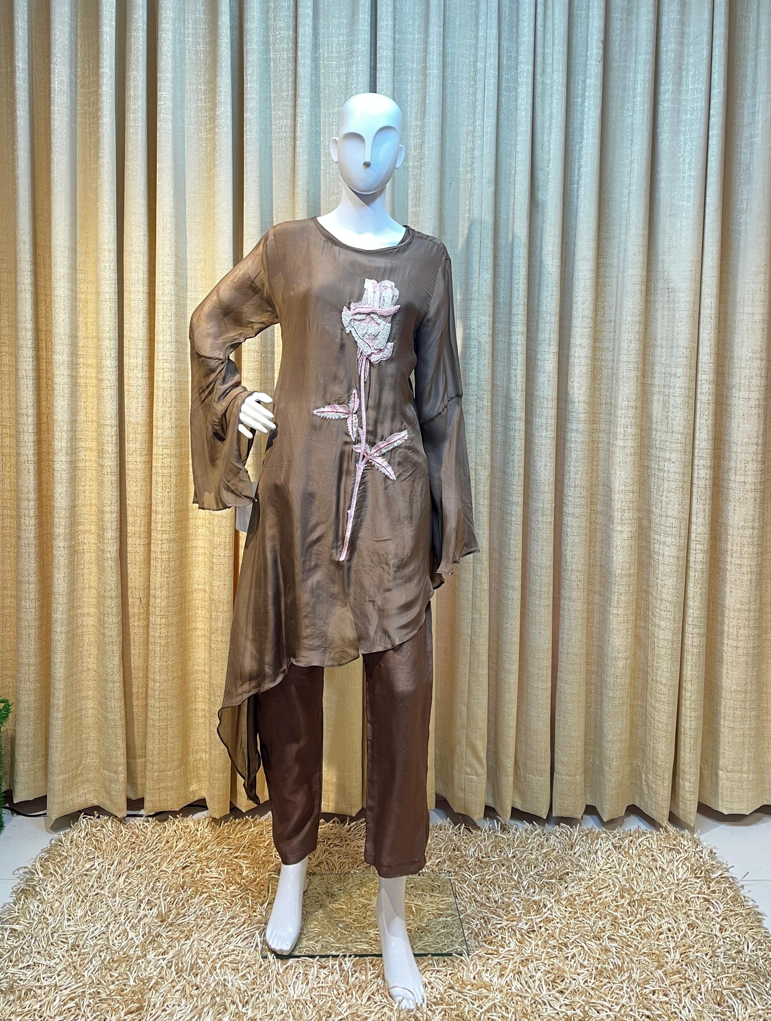 Oracle by Manusri - Brown Embroidered Co-ord Set