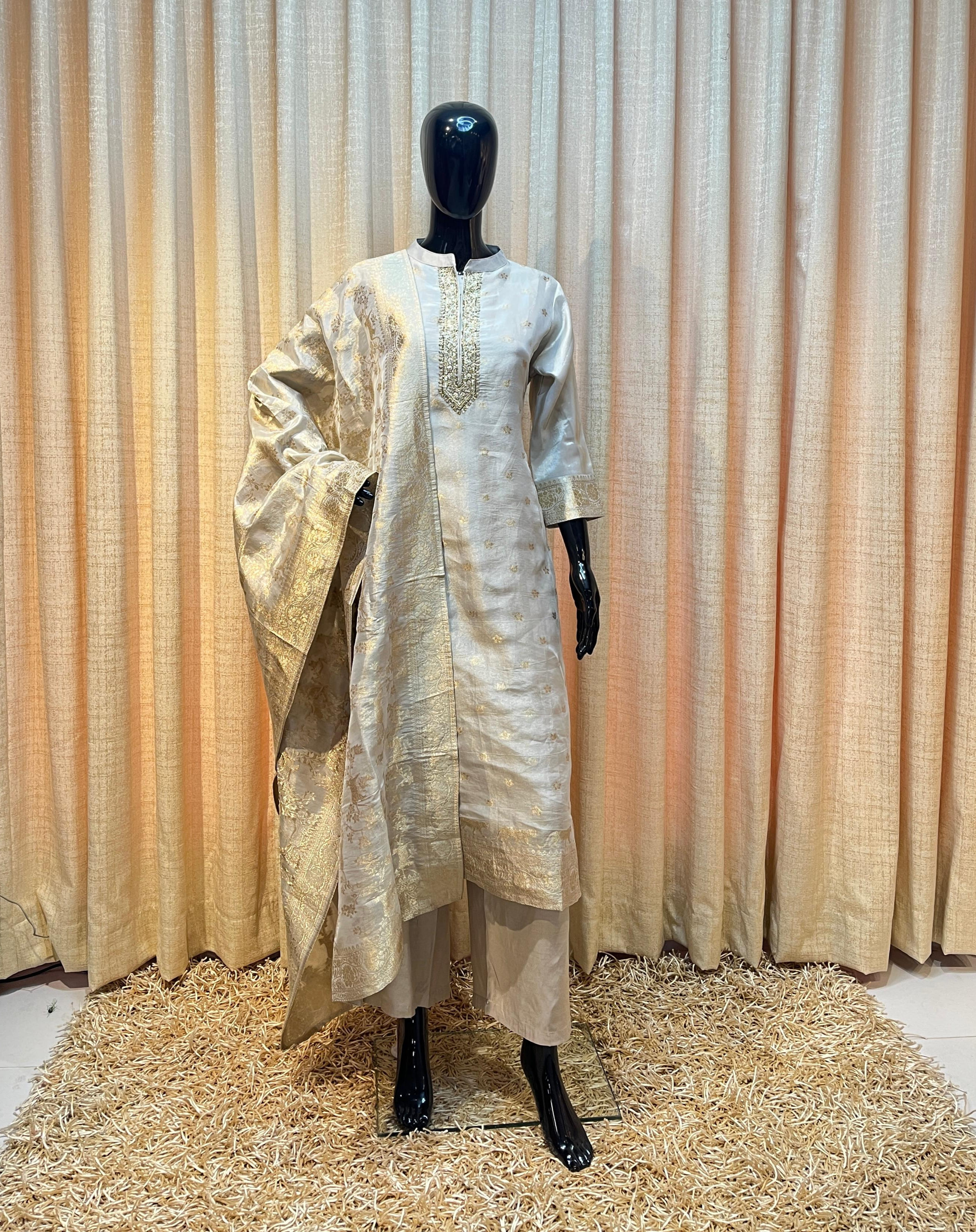 Gold-Embroidered Banarasi Set