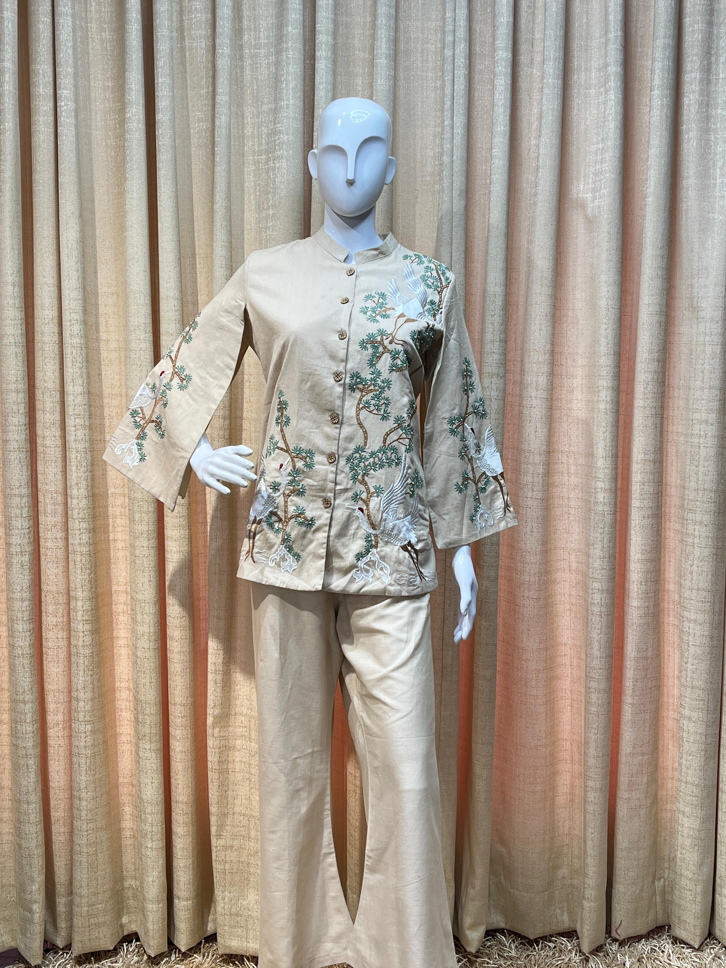 Oracle by Manusri - Beige Embroidered Coord Set