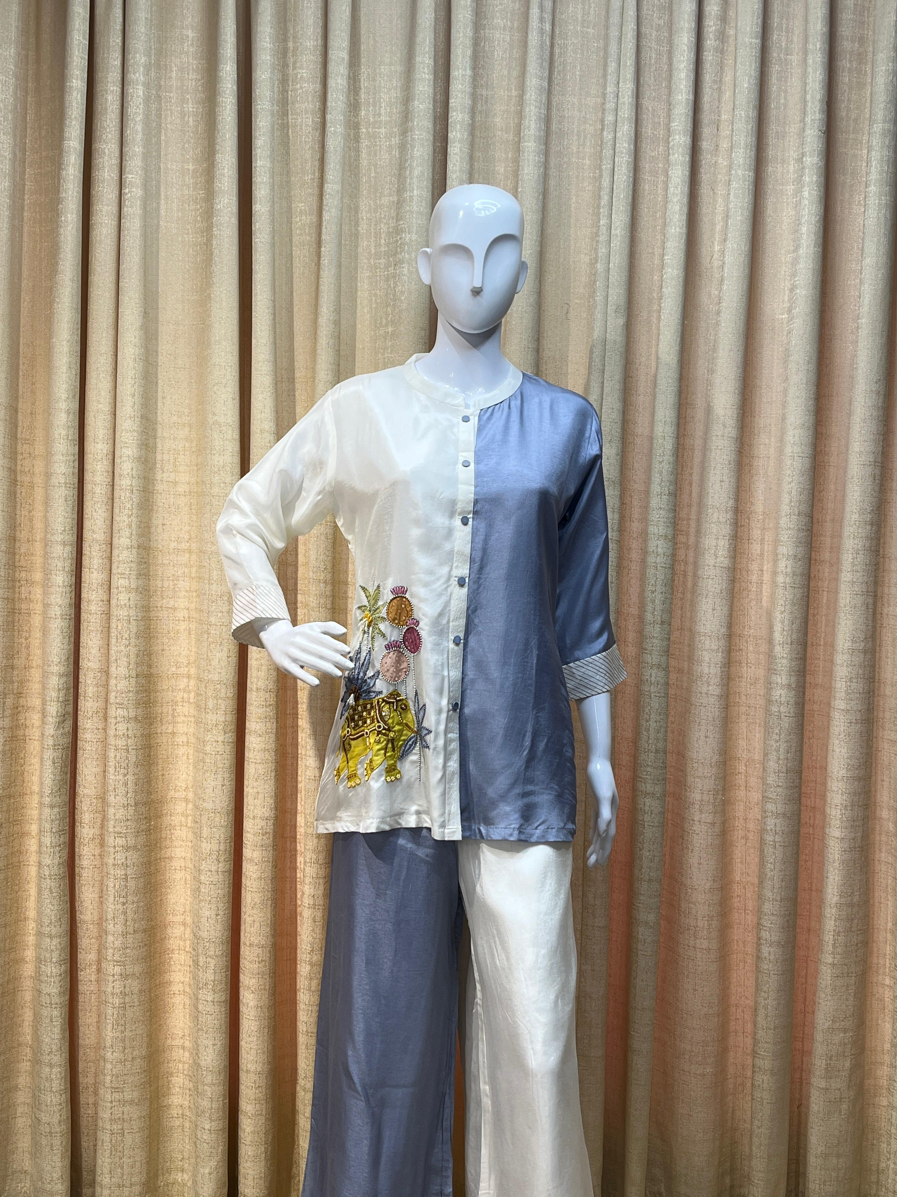 Oracle by Manusri - Dual Tone Embroidered Coord Set