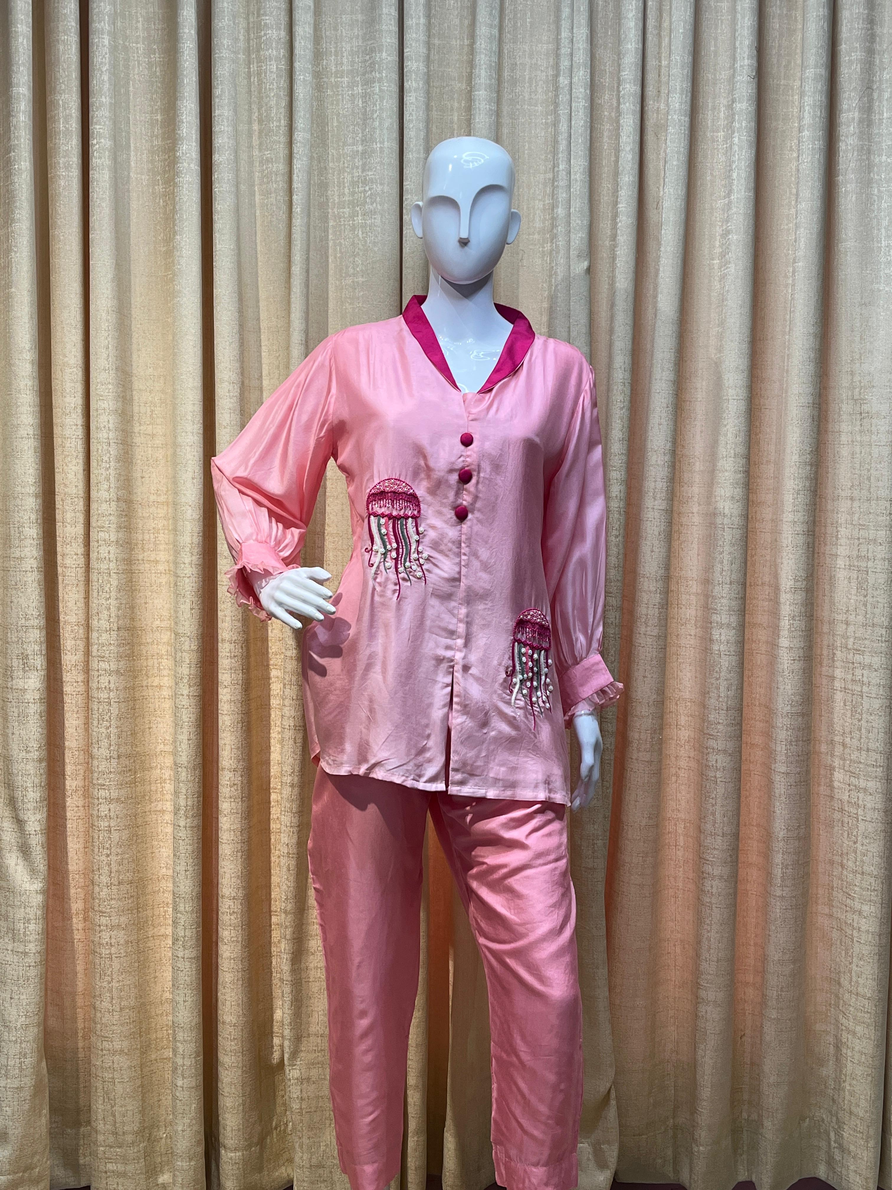 Oracle by Manusri - Pink Embroidered Coord Set