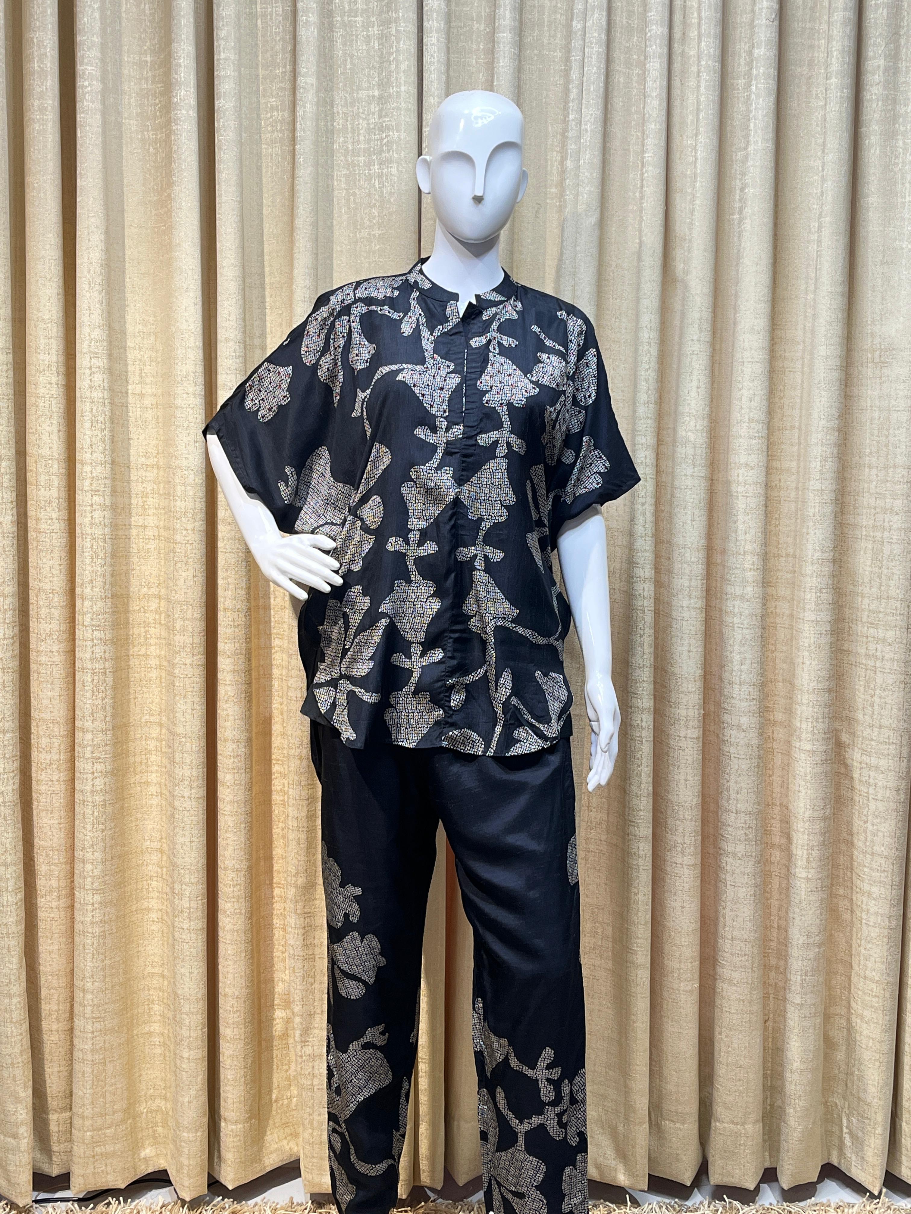 Oracle by Manusri - Black and Gold Floral Co-ord Set