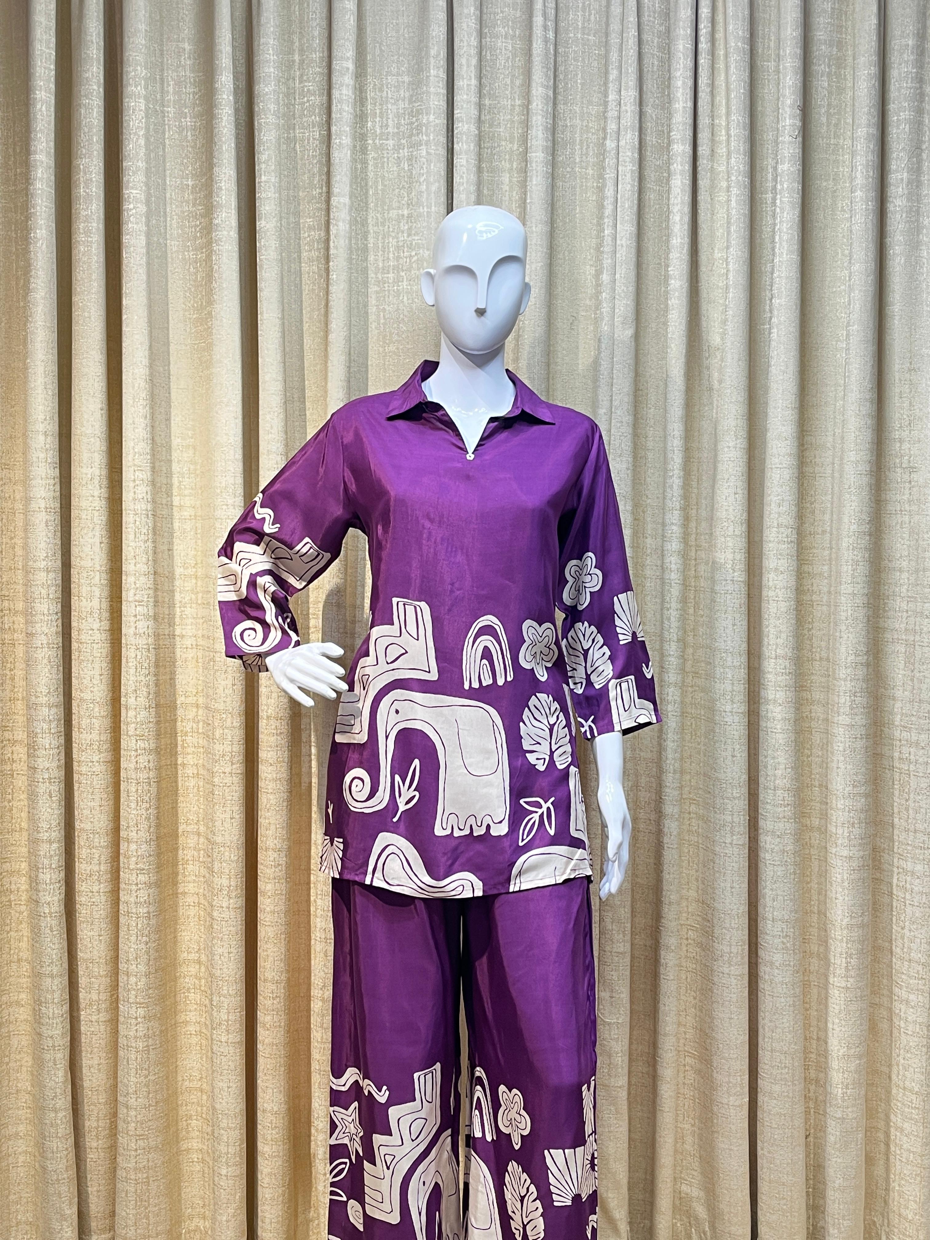 Oracle by Manusri - Amethyst Tribal Print Co-ord Set