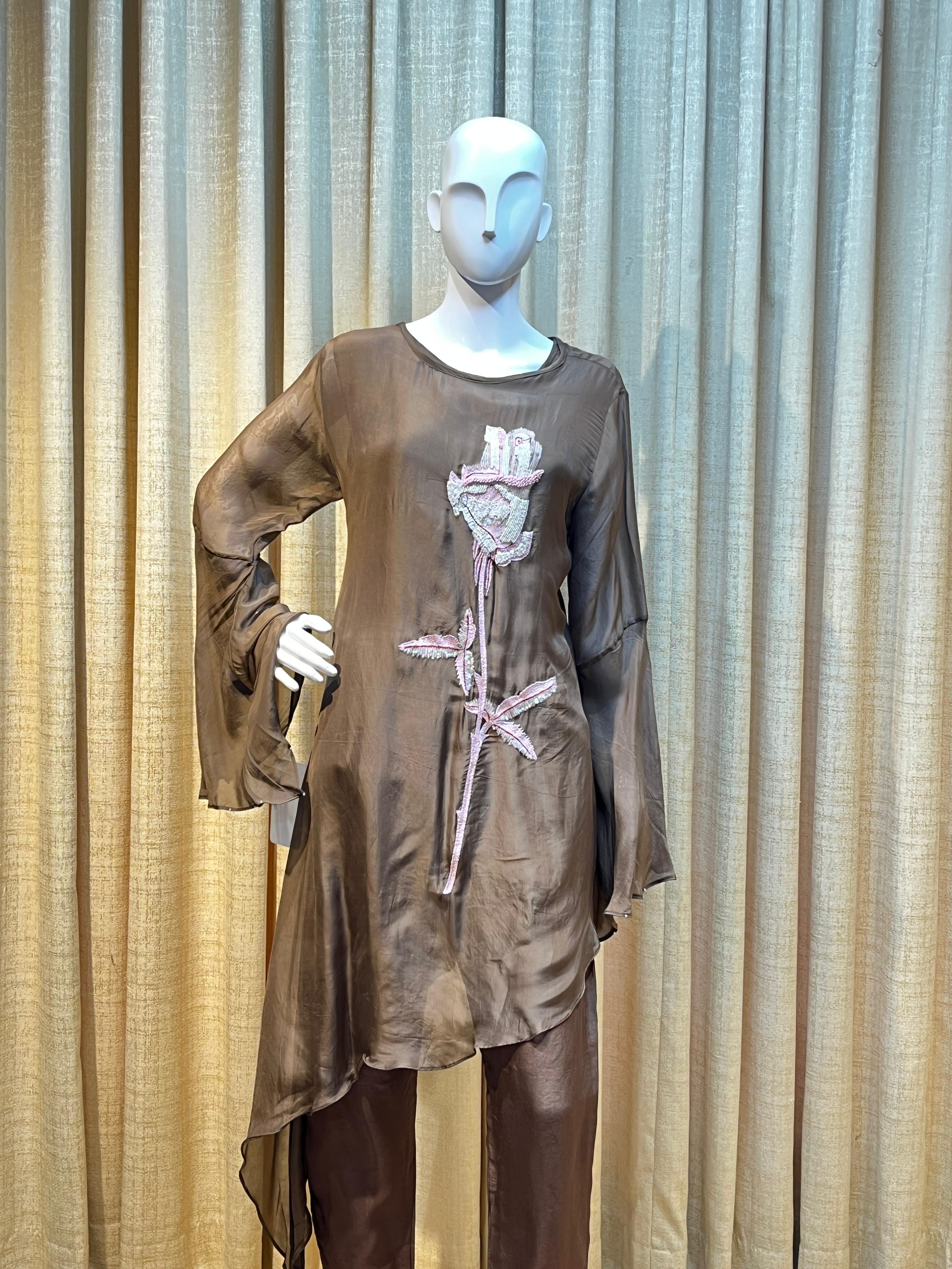 Oracle by Manusri - Brown Embroidered Co-ord Set