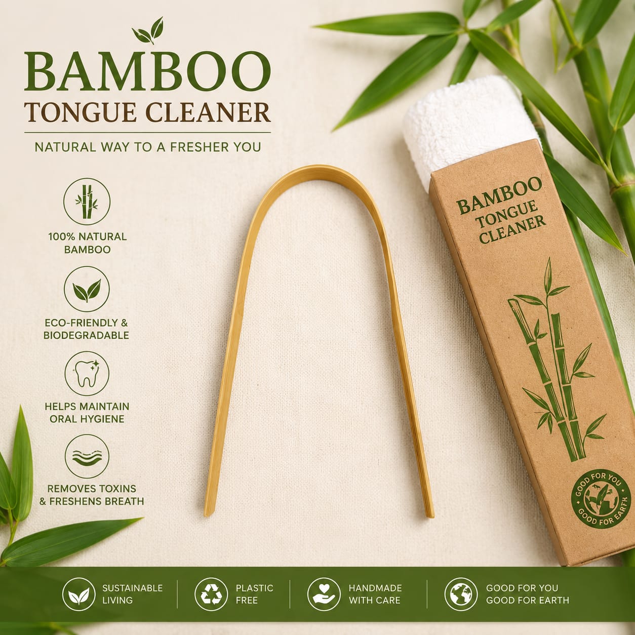 Prakritik Sampada - Bamboo Tongue Cleaner