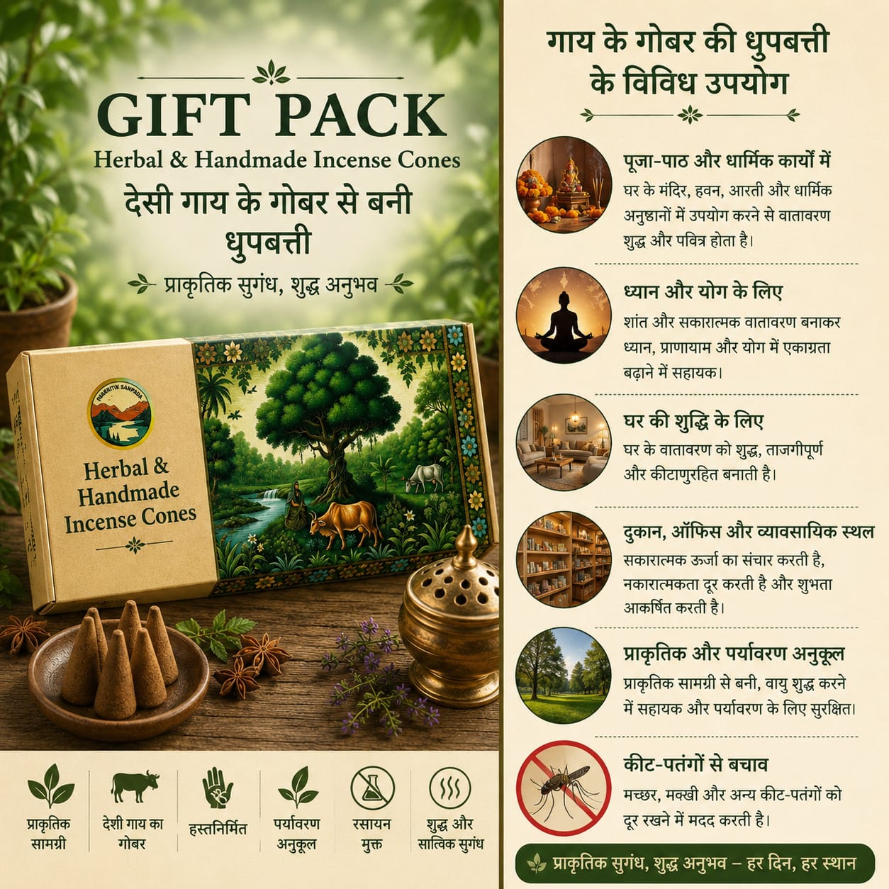 Prakritik Sampada - Prakritik Sampada Dhoopbatti Gift Pack (40 Dhoop Cones)