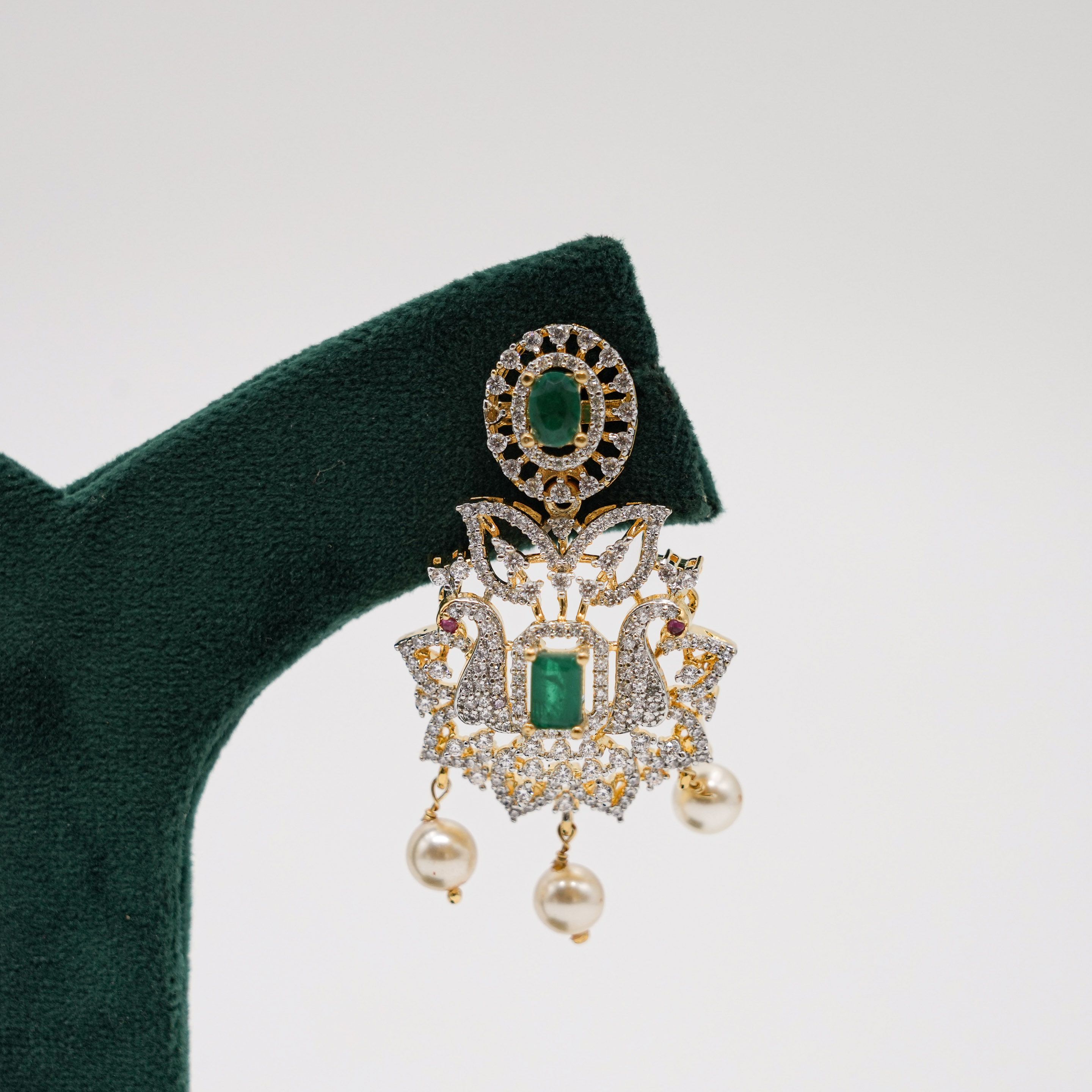 Raag Silver Jewellery - Emerald Drop Earrings