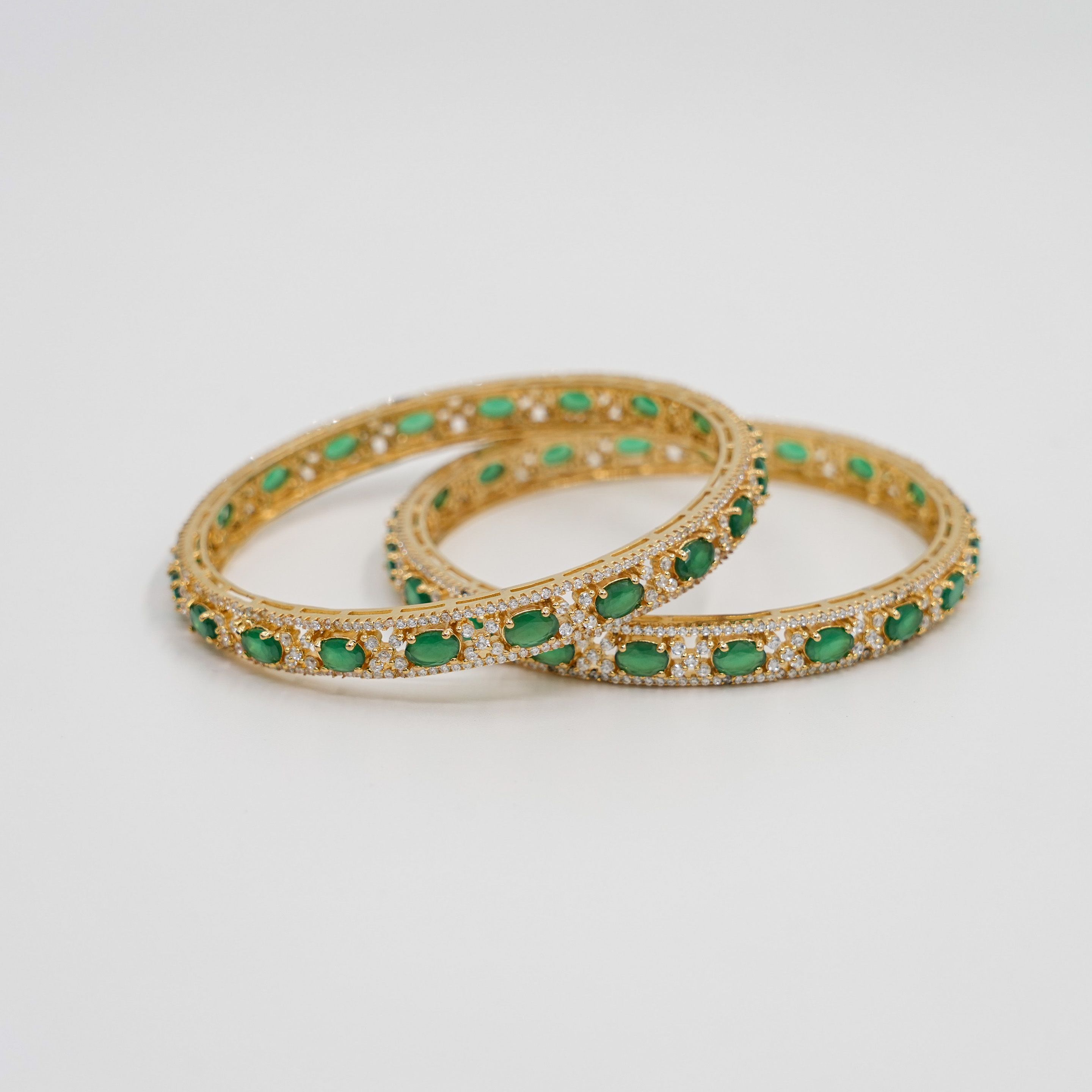 Raag Silver Jewellery - Emerald Bangle Set