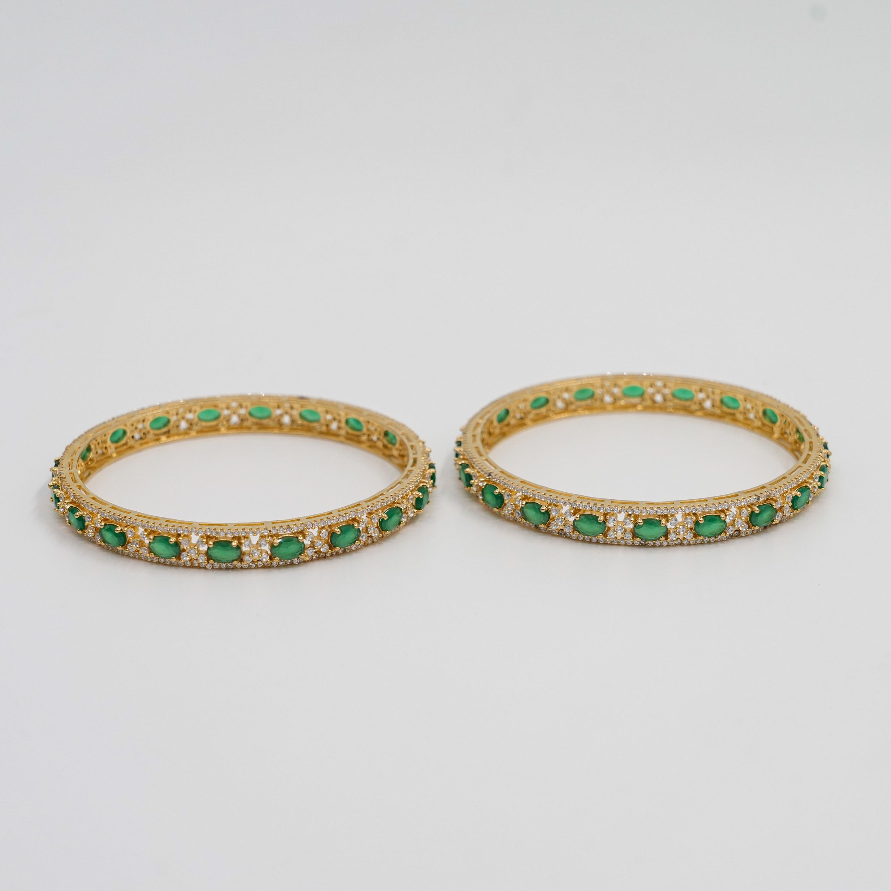 Raag Silver Jewellery - Emerald Bangle Set