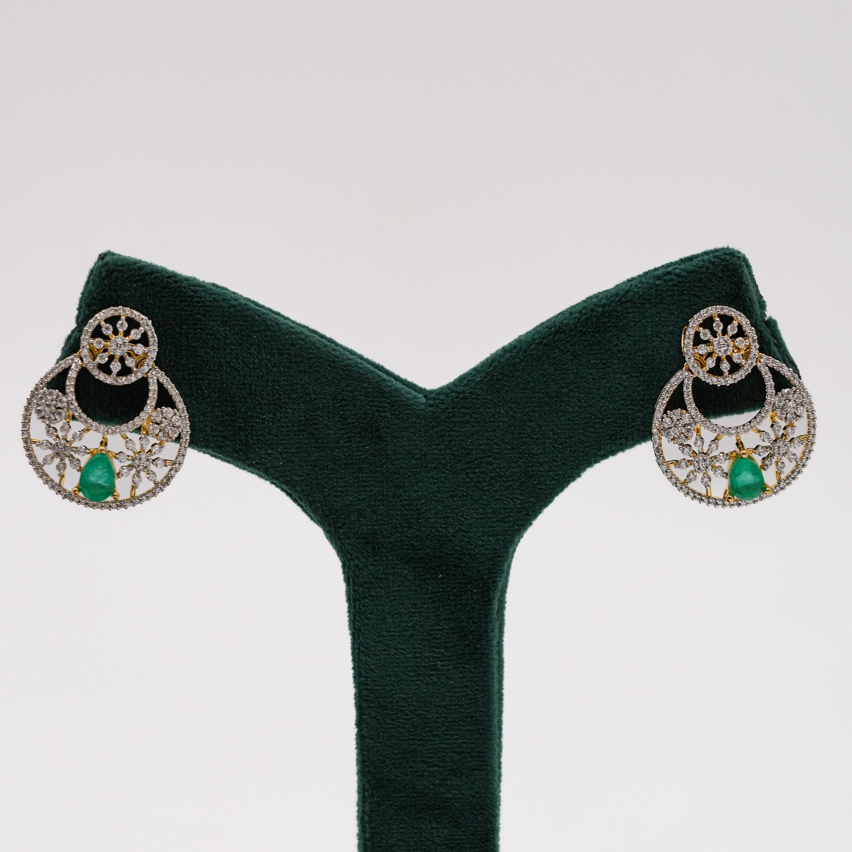 Silver Emerald Earrings