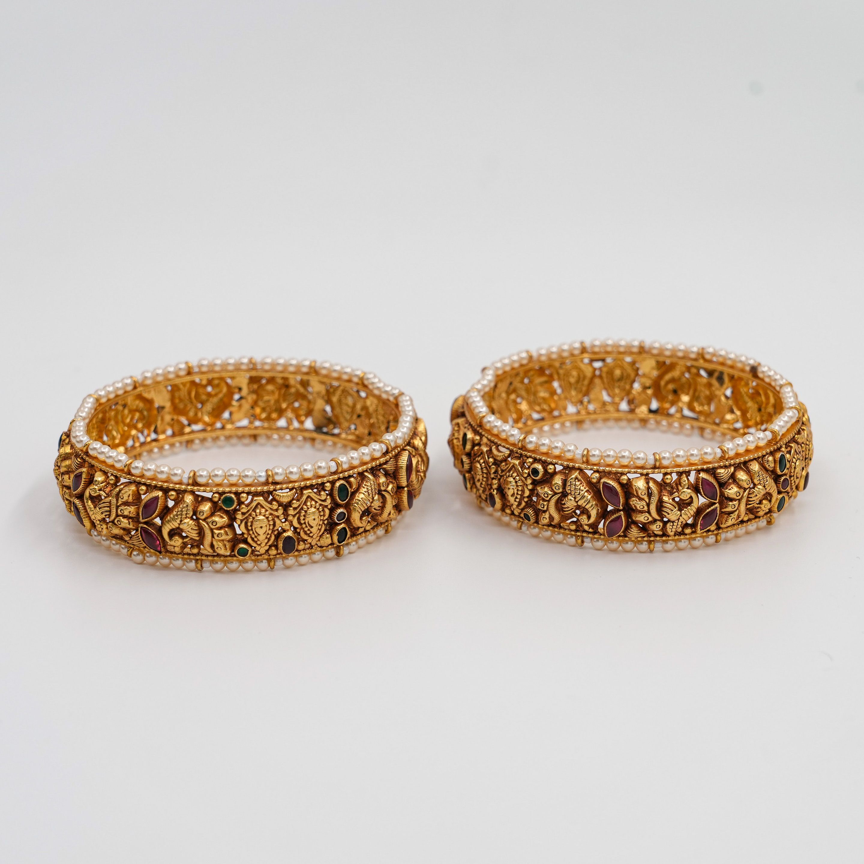 Raag Silver Jewellery - Gold Pearl Bangles