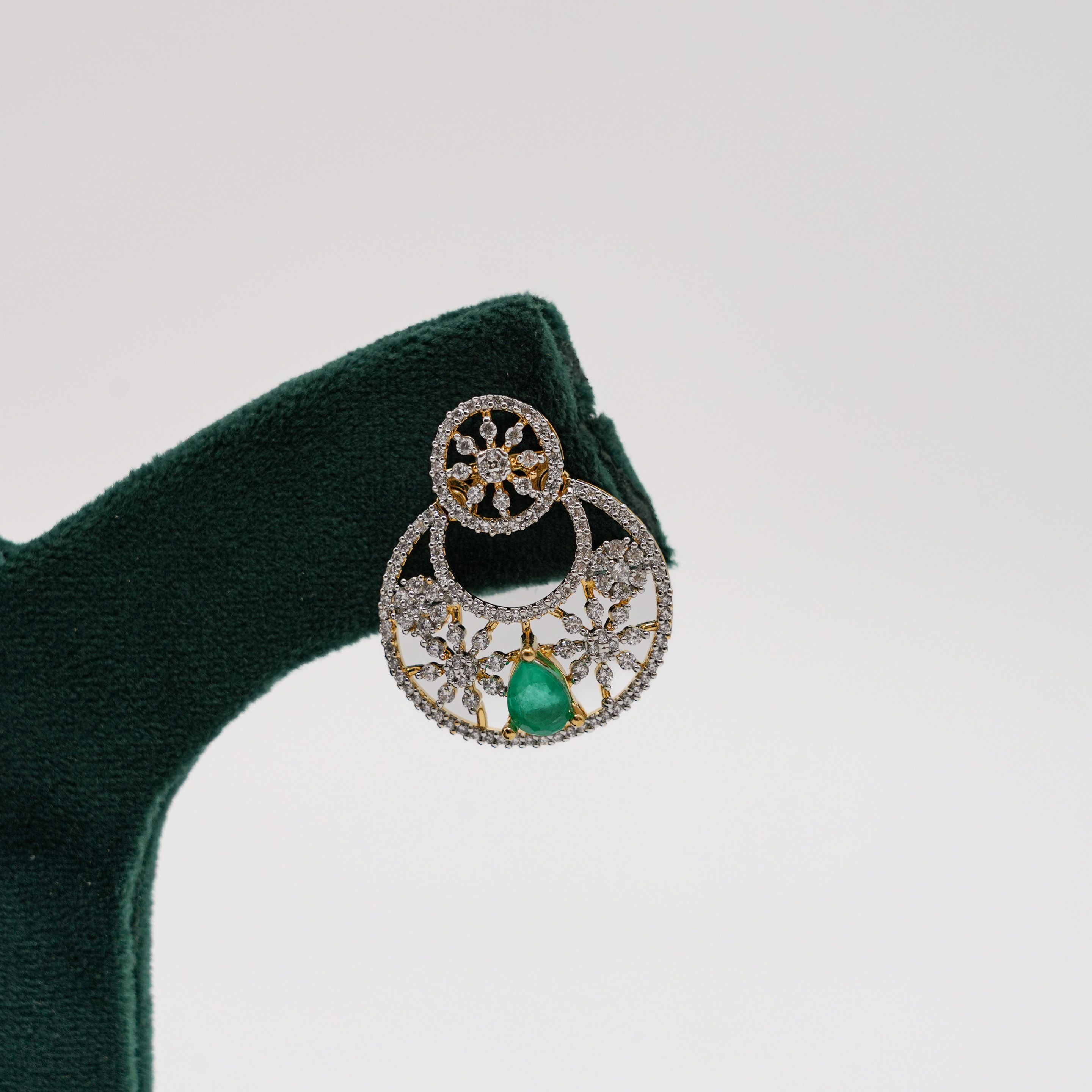 Raag Silver Jewellery - Silver Emerald Earrings