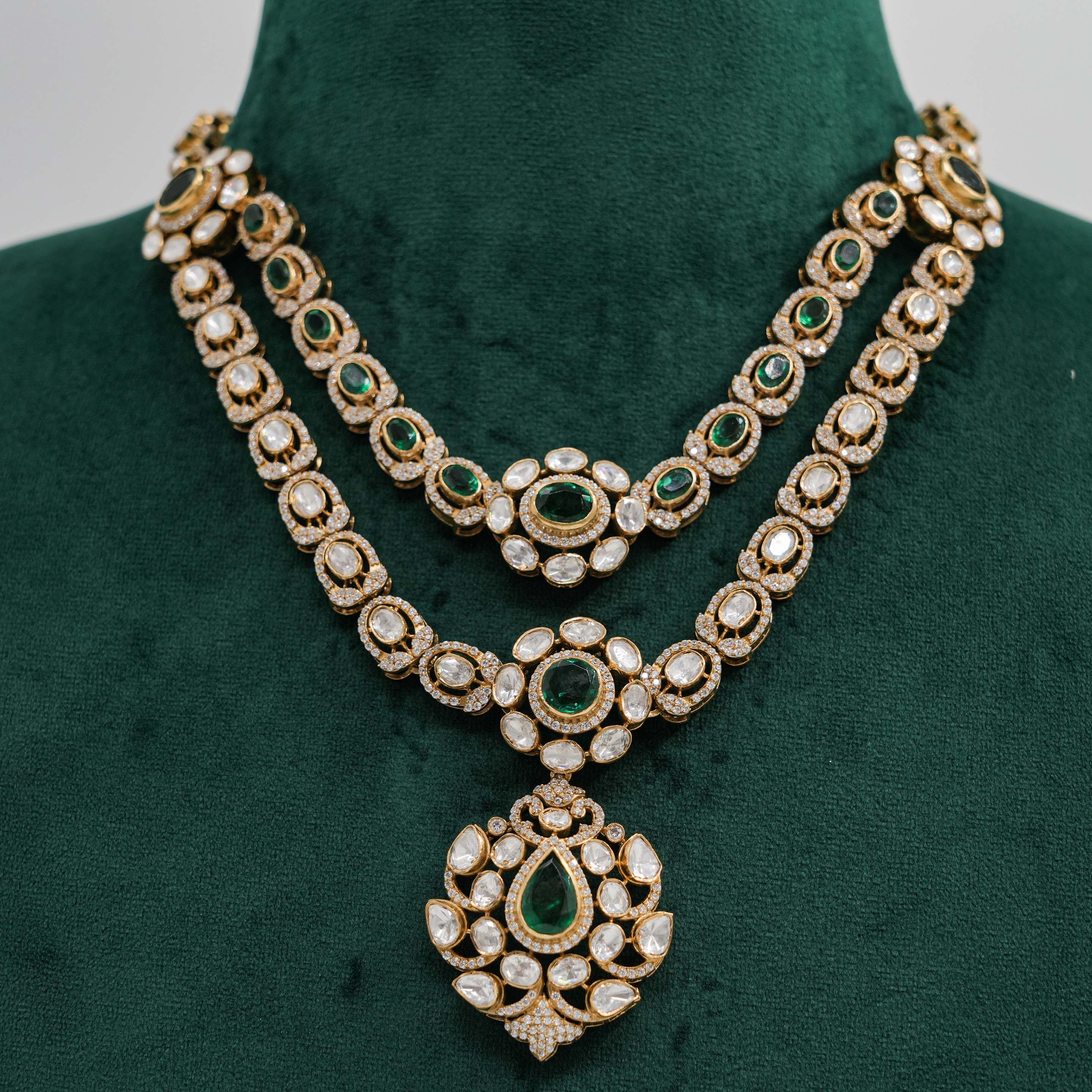 Raag Silver Jewellery - Emerald Stone Earrings