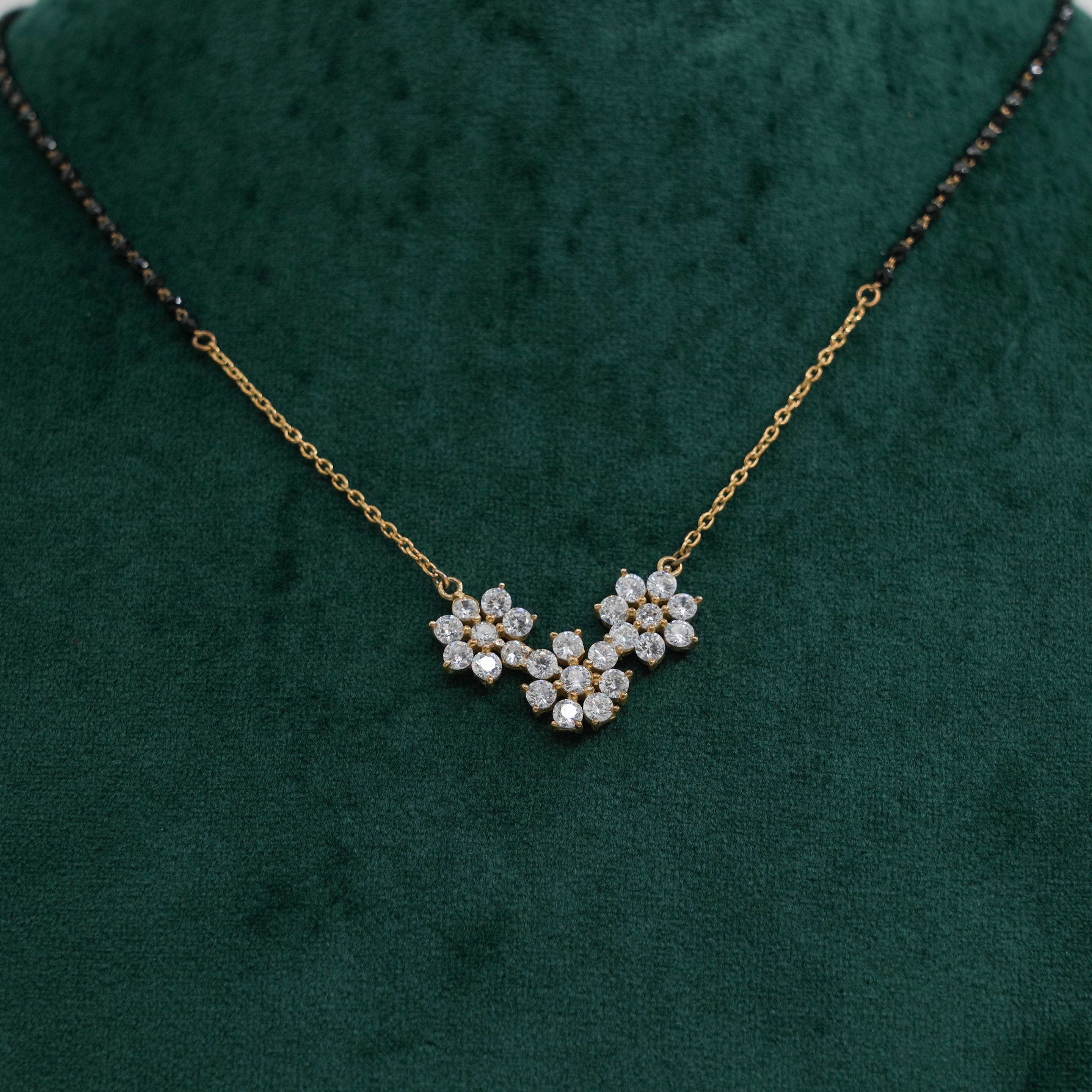 Raag Silver Jewellery - Flower Mangalsutra Necklace