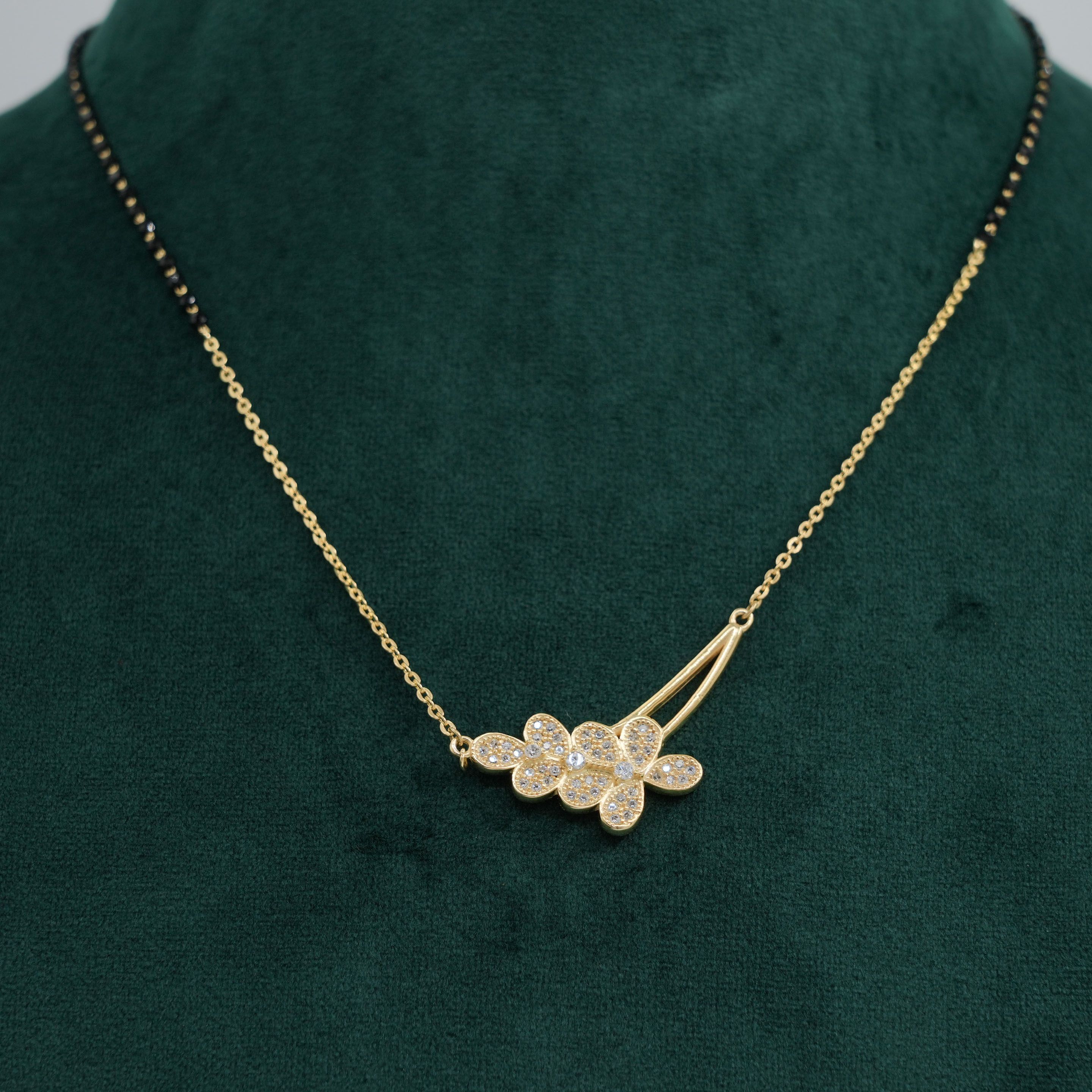 Raag Silver Jewellery - Flower Mangalsutra Necklace