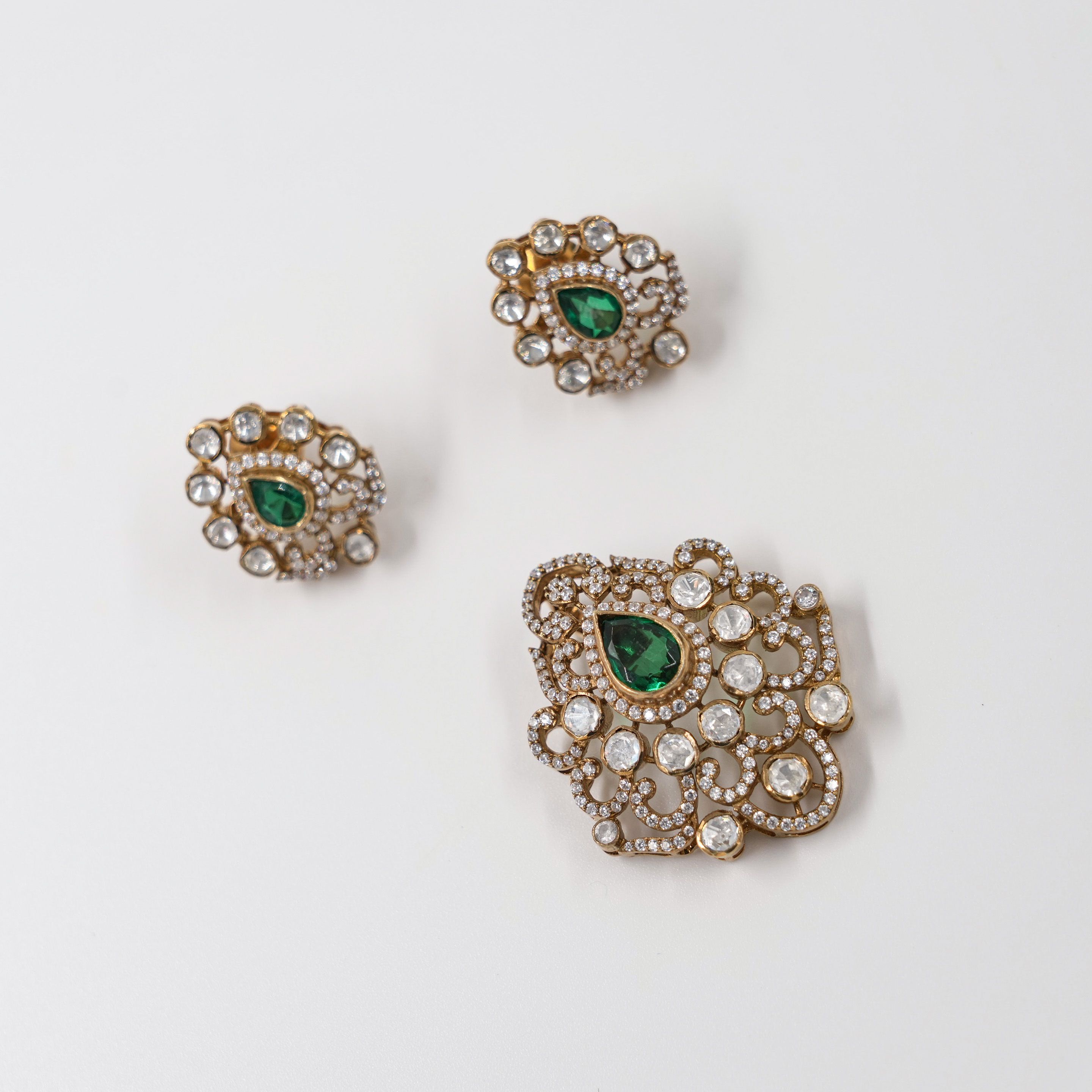 Raag Silver Jewellery - Silver Green Pendant