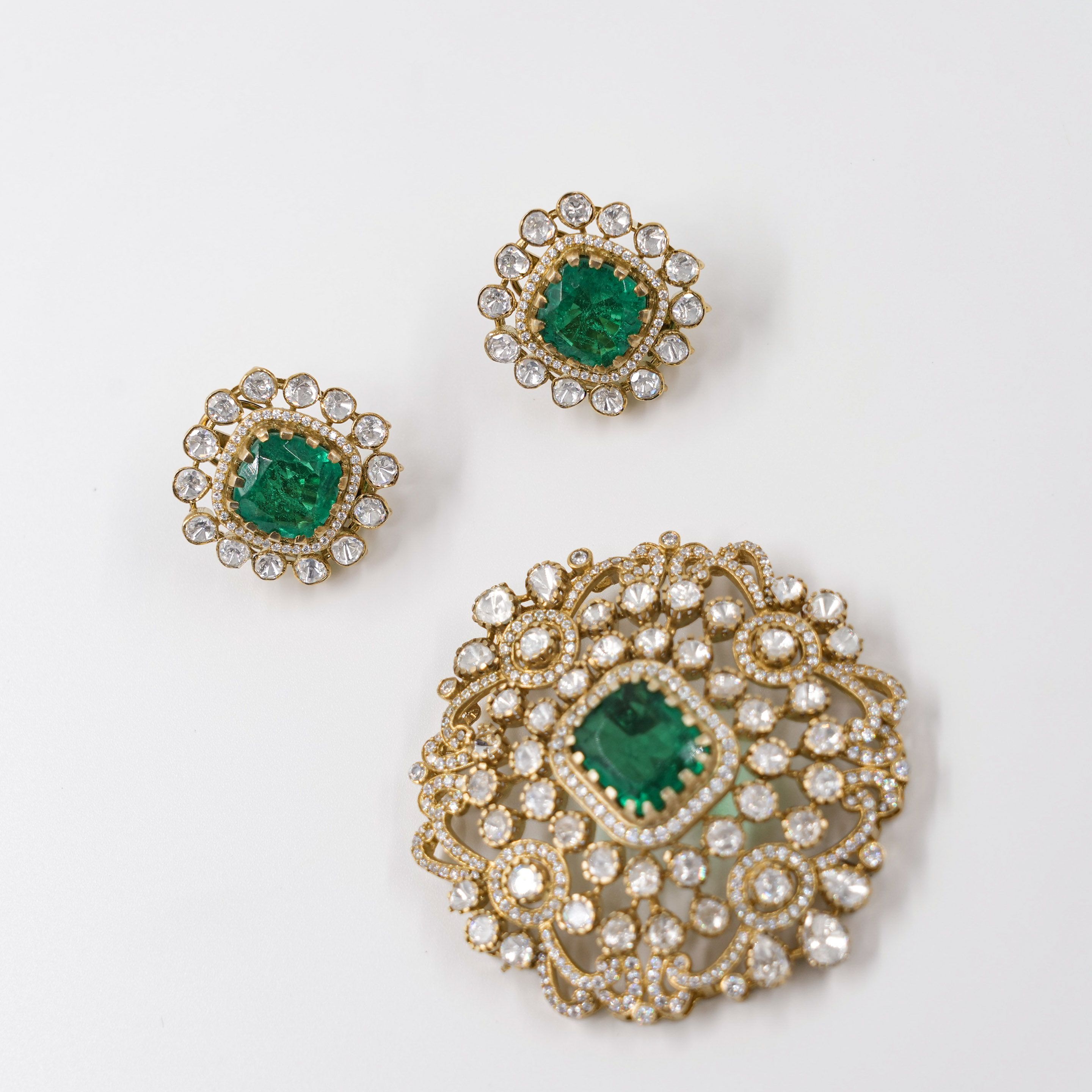 Raag Silver Jewellery - Emerald Stud Pendant