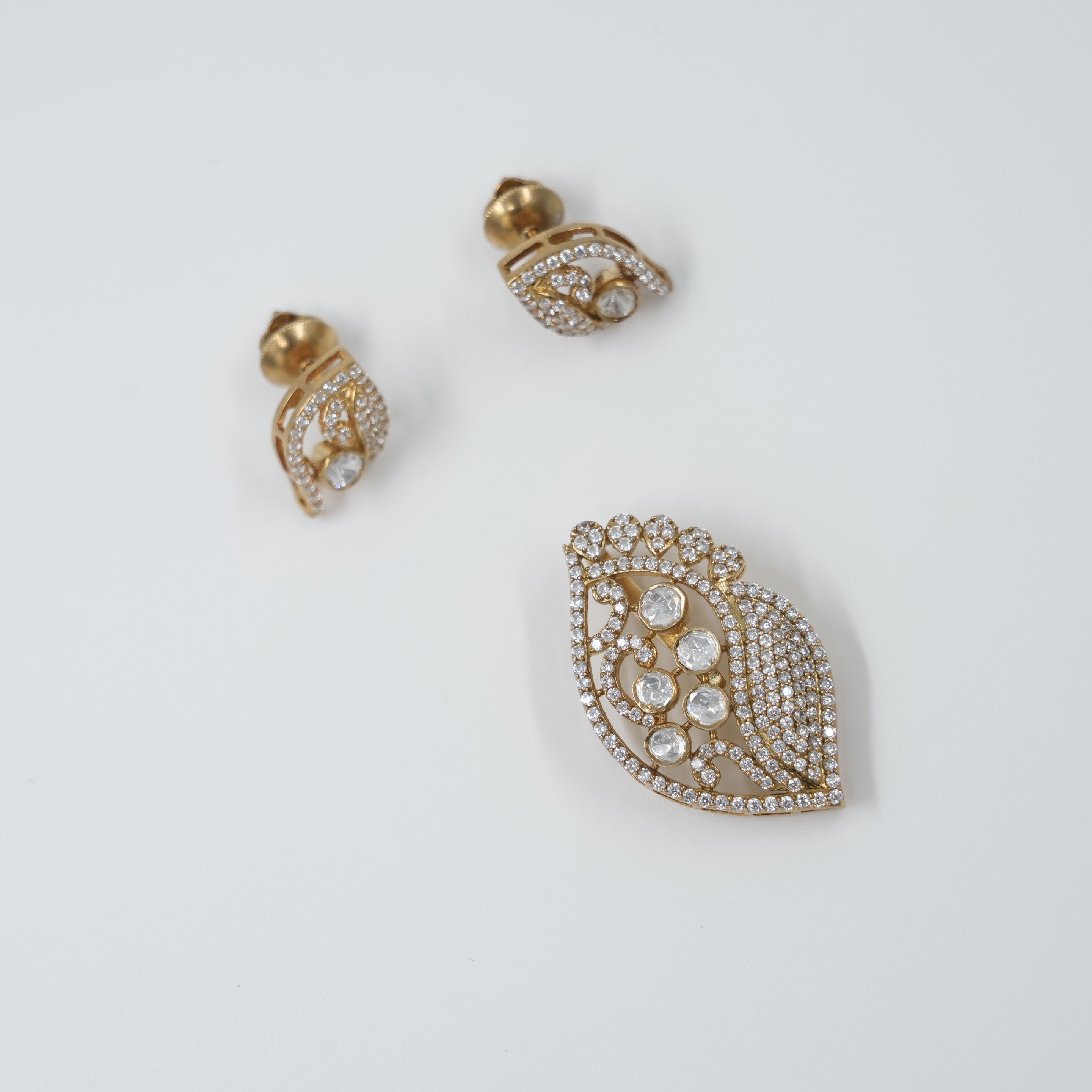 Raag Silver Jewellery - Gold Stud Pendant