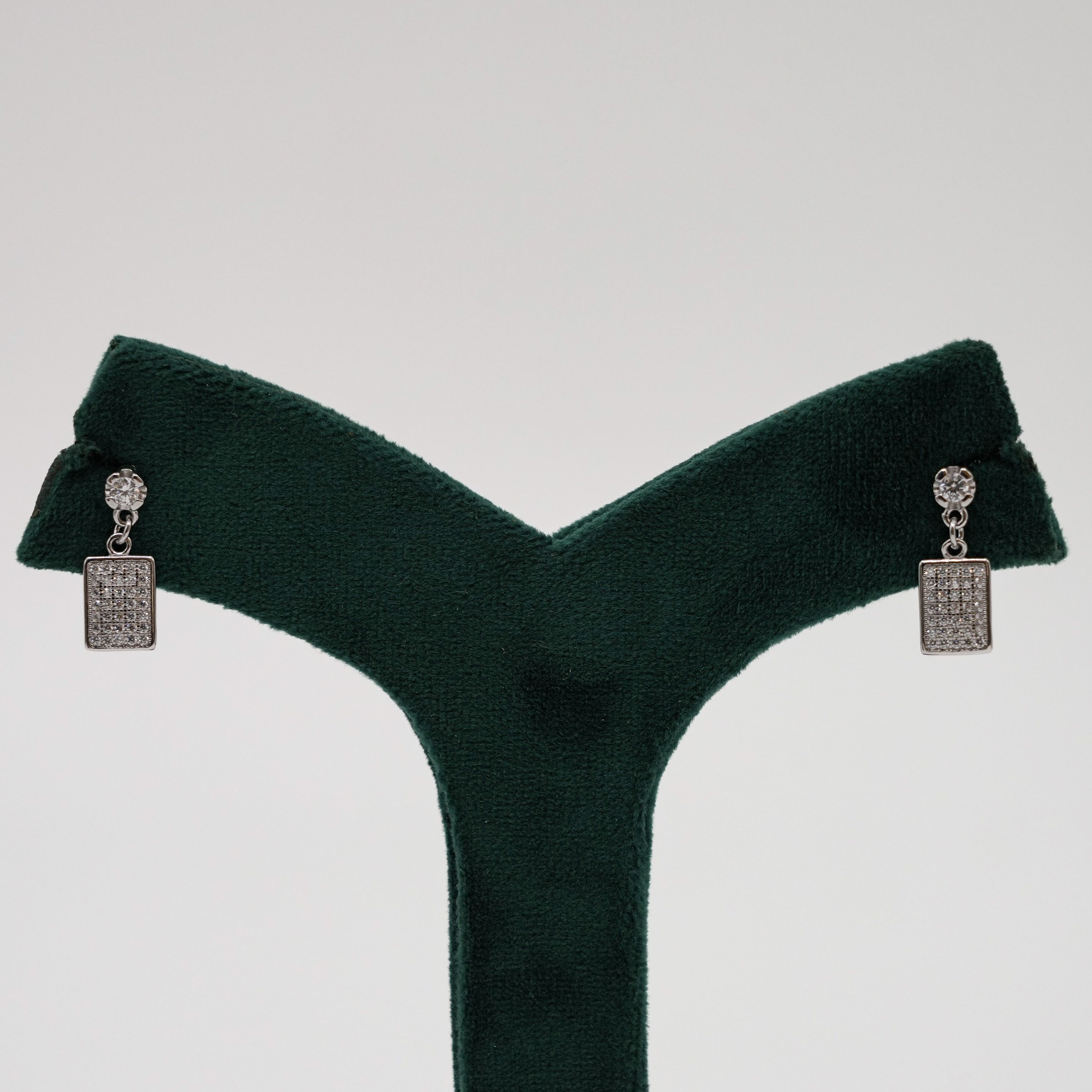 Silver Square Earrings