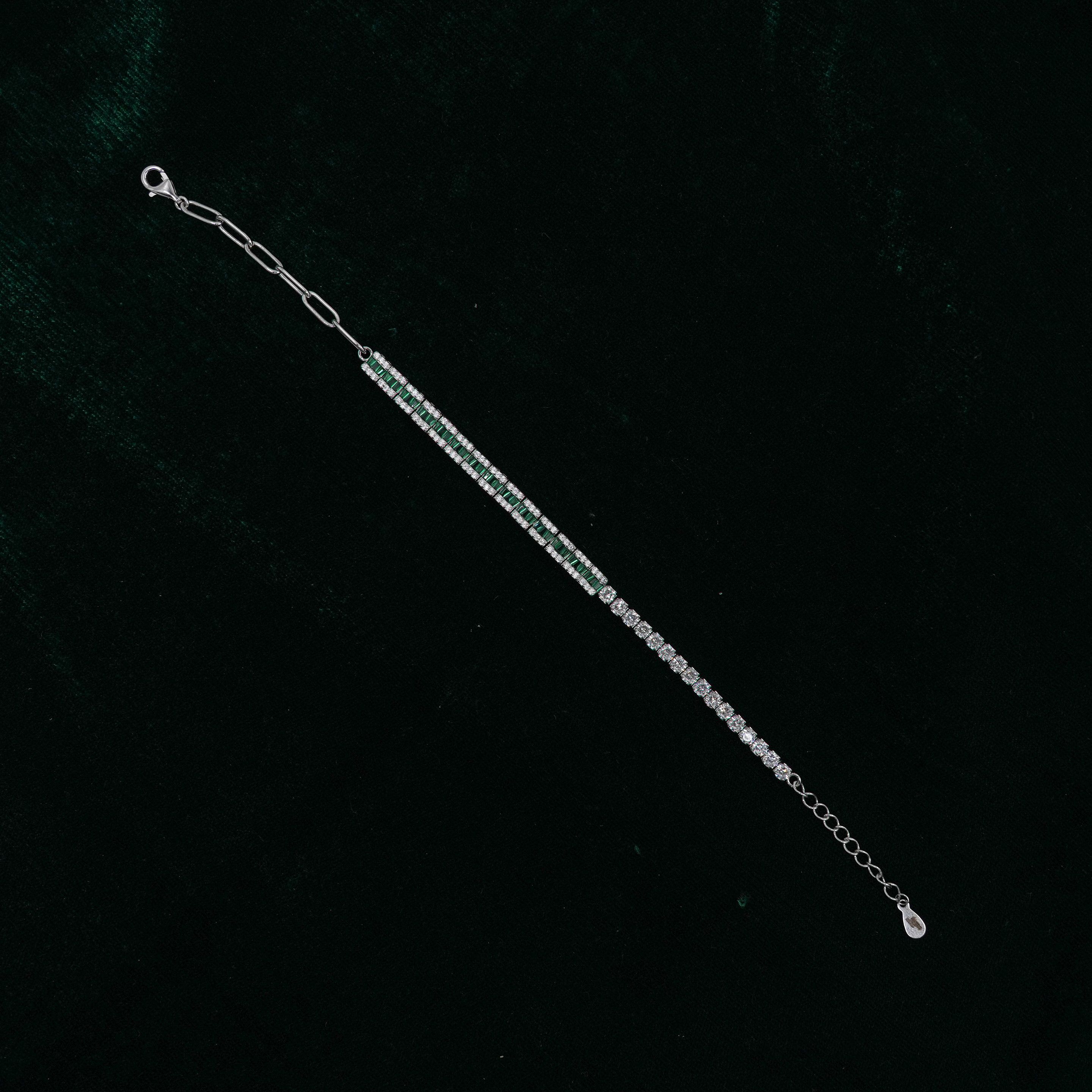 Raag Silver Jewellery - Emerald Silver Bracelet