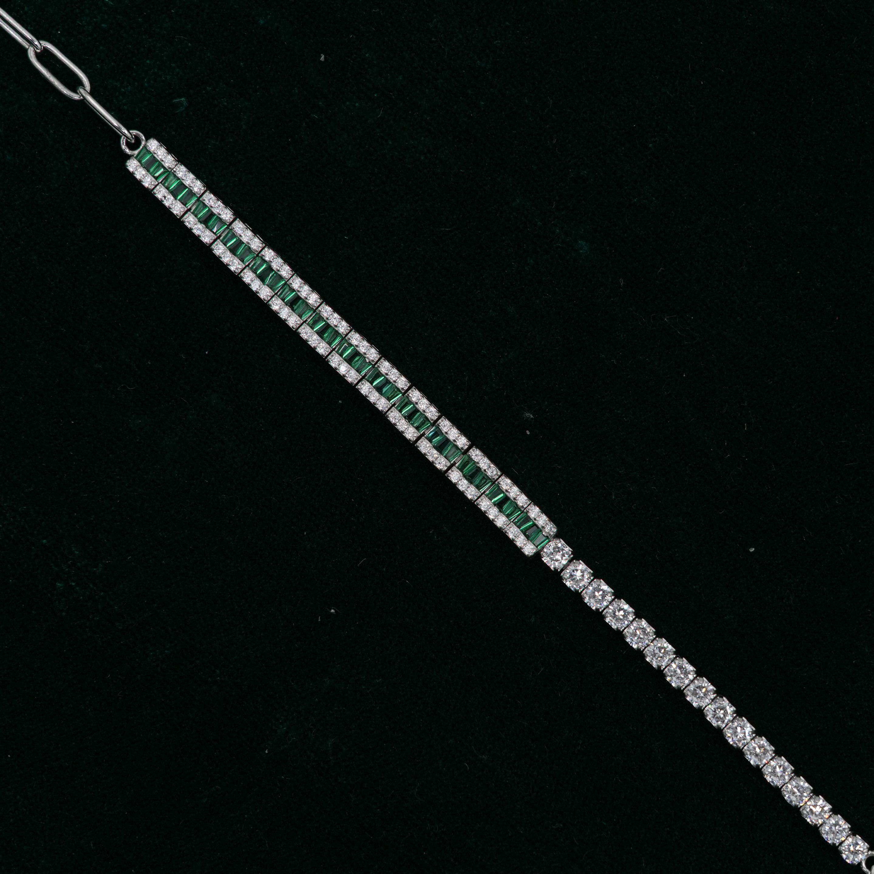 Raag Silver Jewellery - Emerald Silver Bracelet