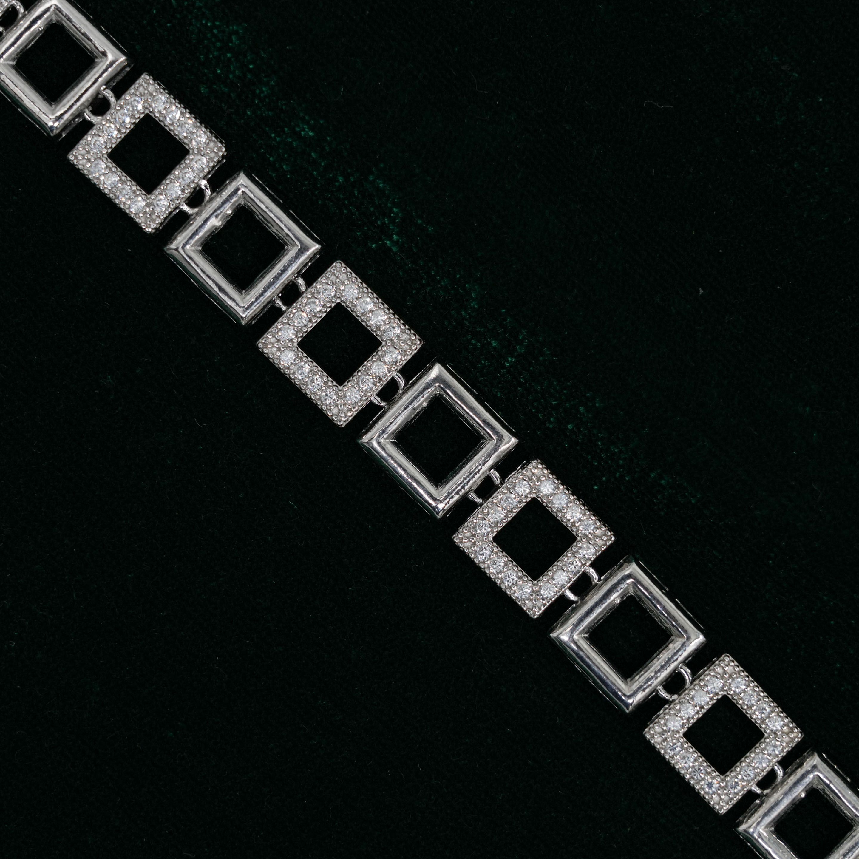 Raag Silver Jewellery - Silver Square Bracelet