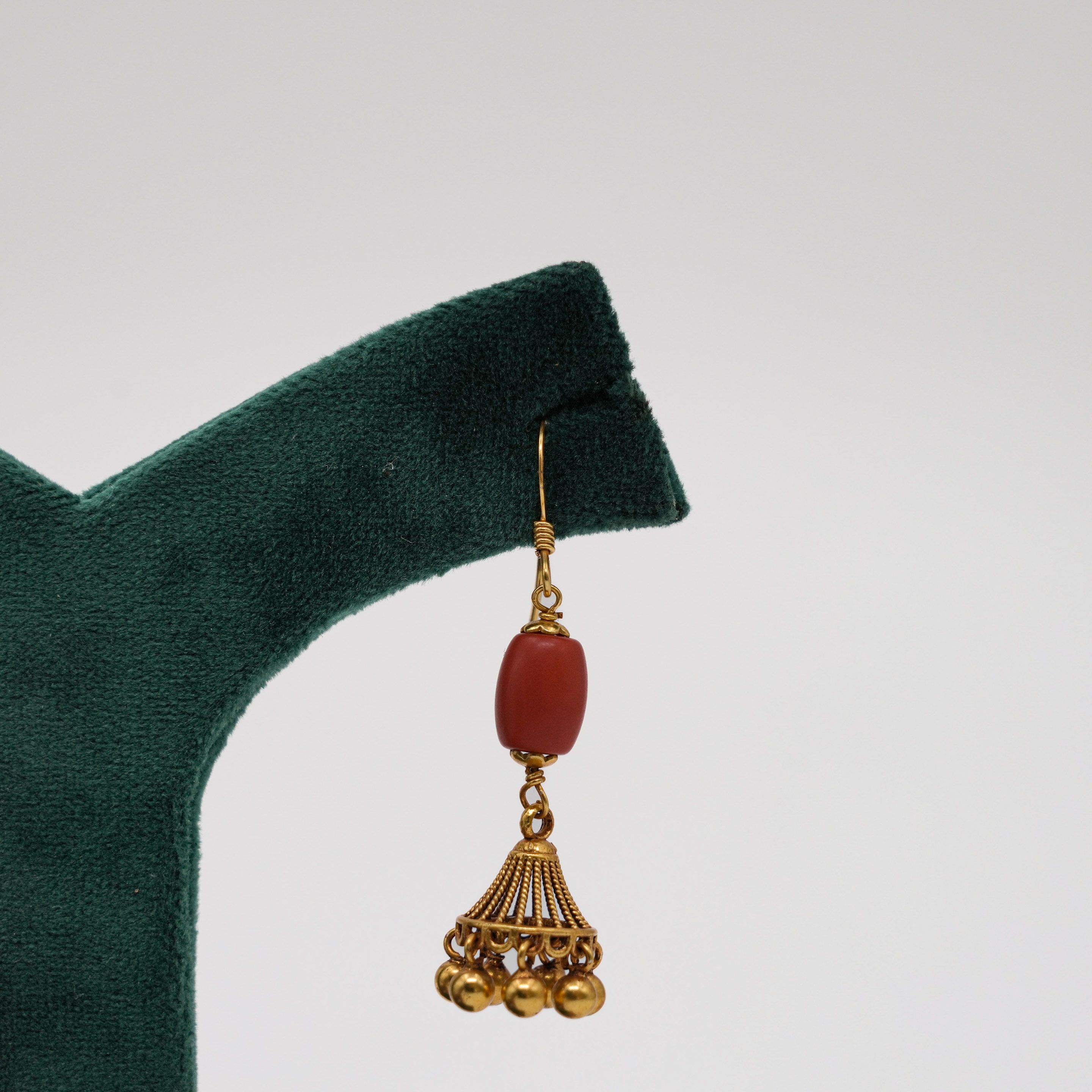 Raag Silver Jewellery - Coral Jhumka Earrings