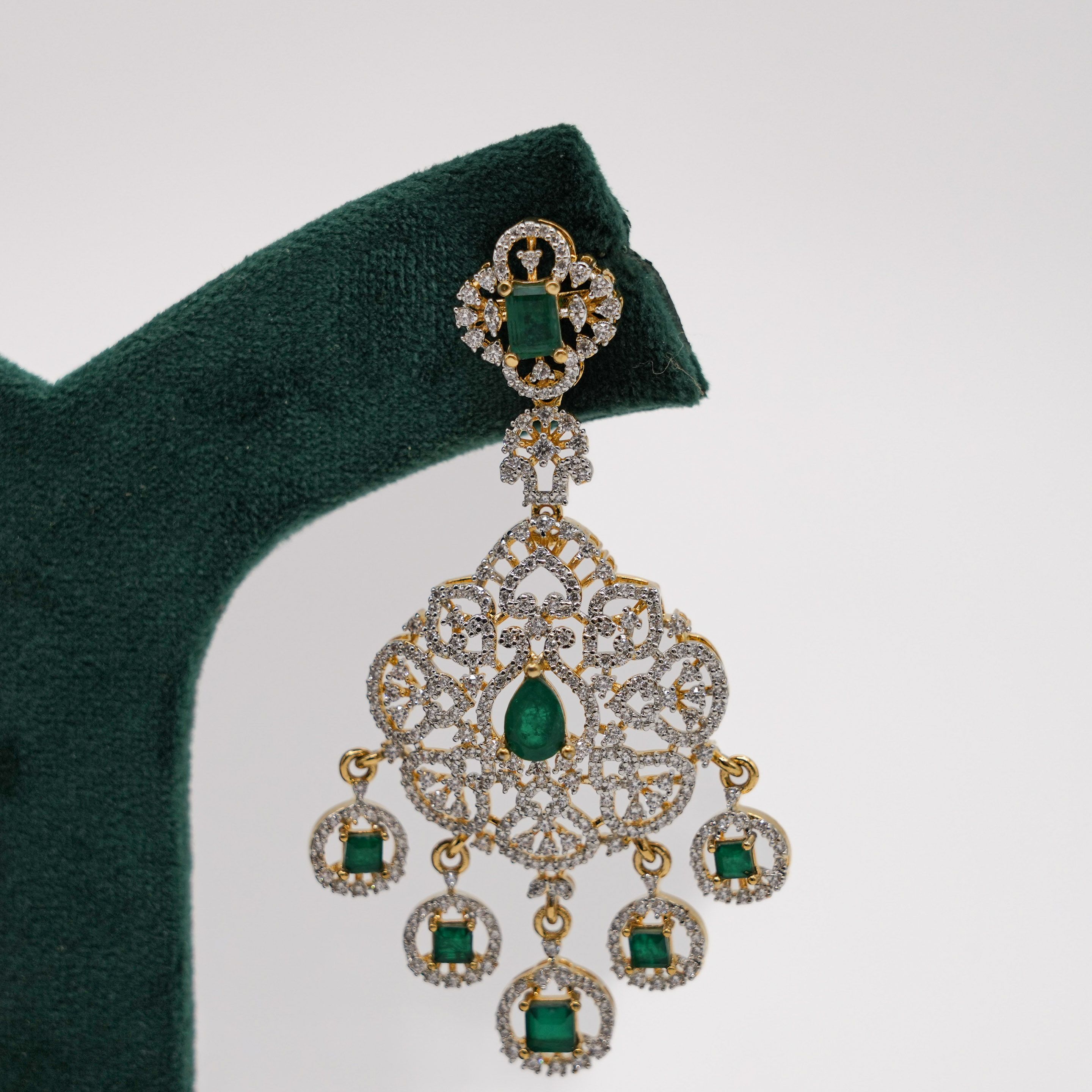 Raag Silver Jewellery - Emerald Drop Earrings