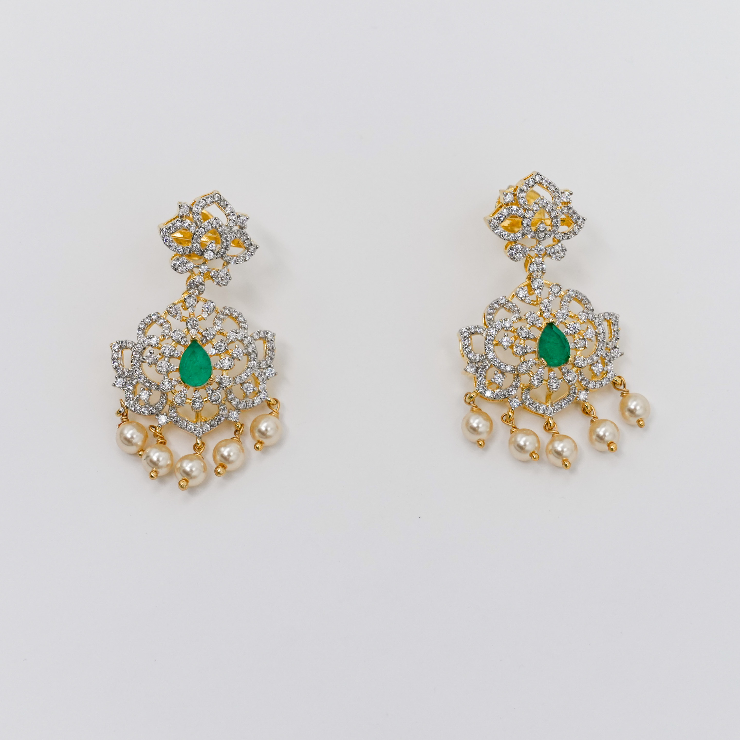 Raag Silver Jewellery - Emerald Pendant Set