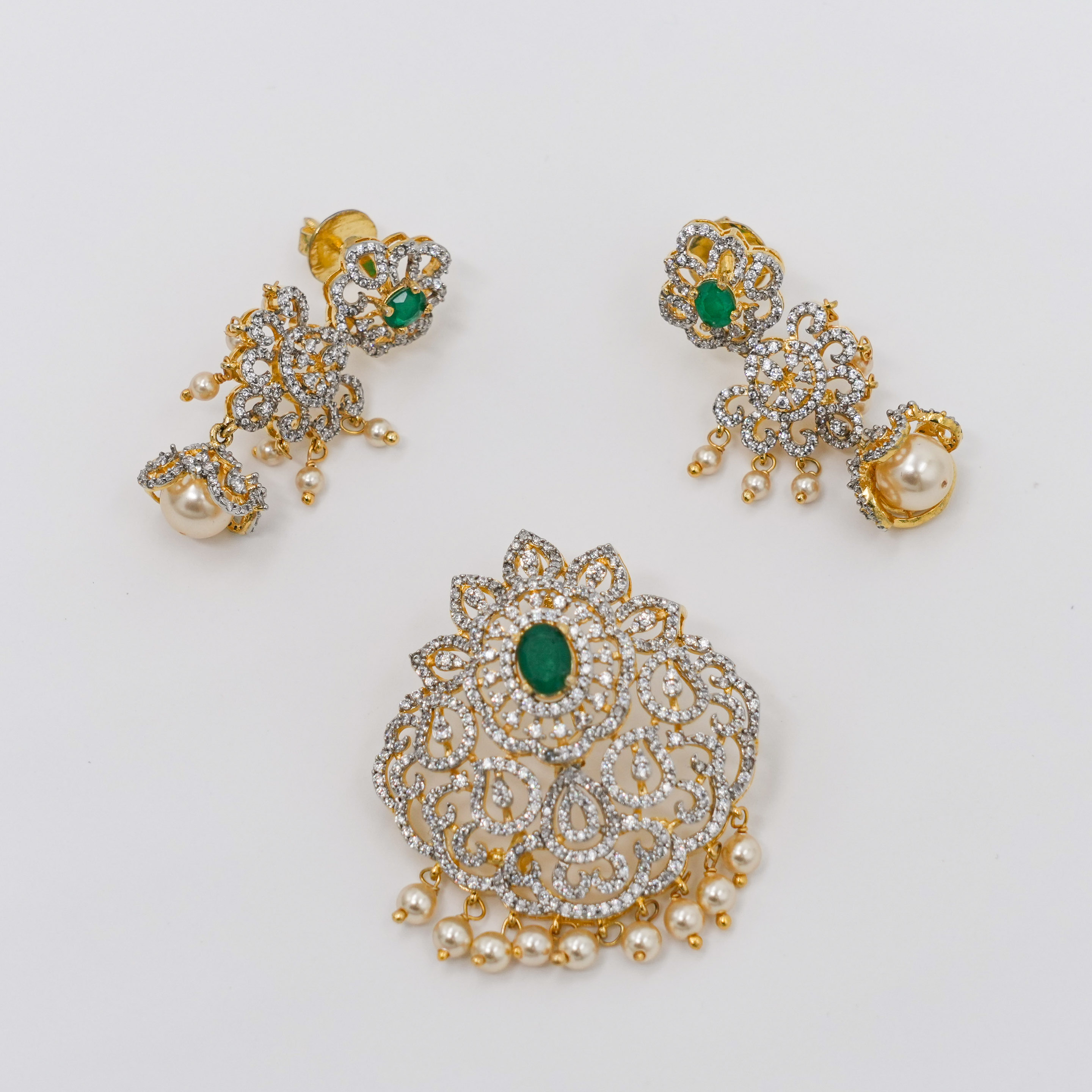 Raag Silver Jewellery - Stone Pendant Set