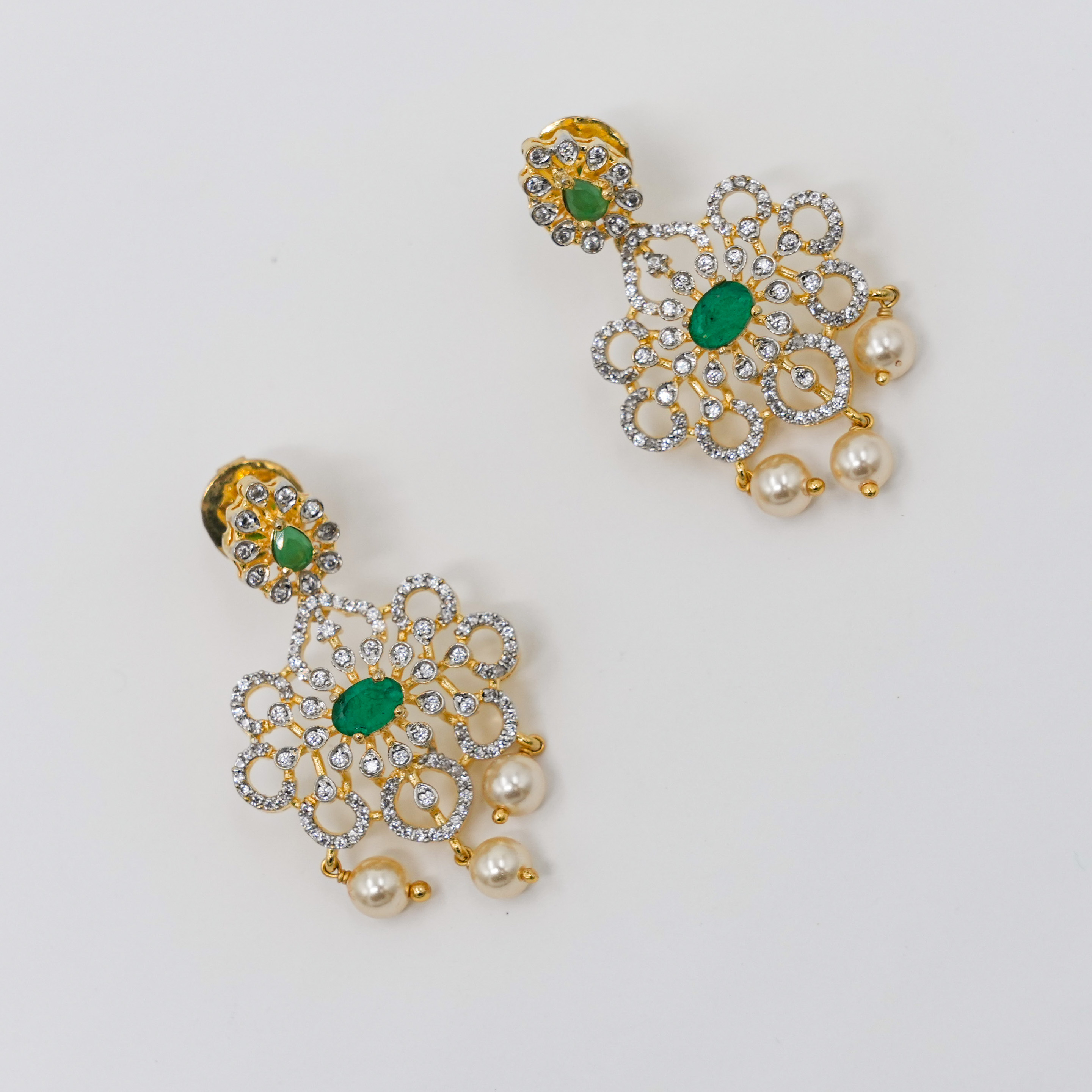 Raag Silver Jewellery - Emerald Pendant Set